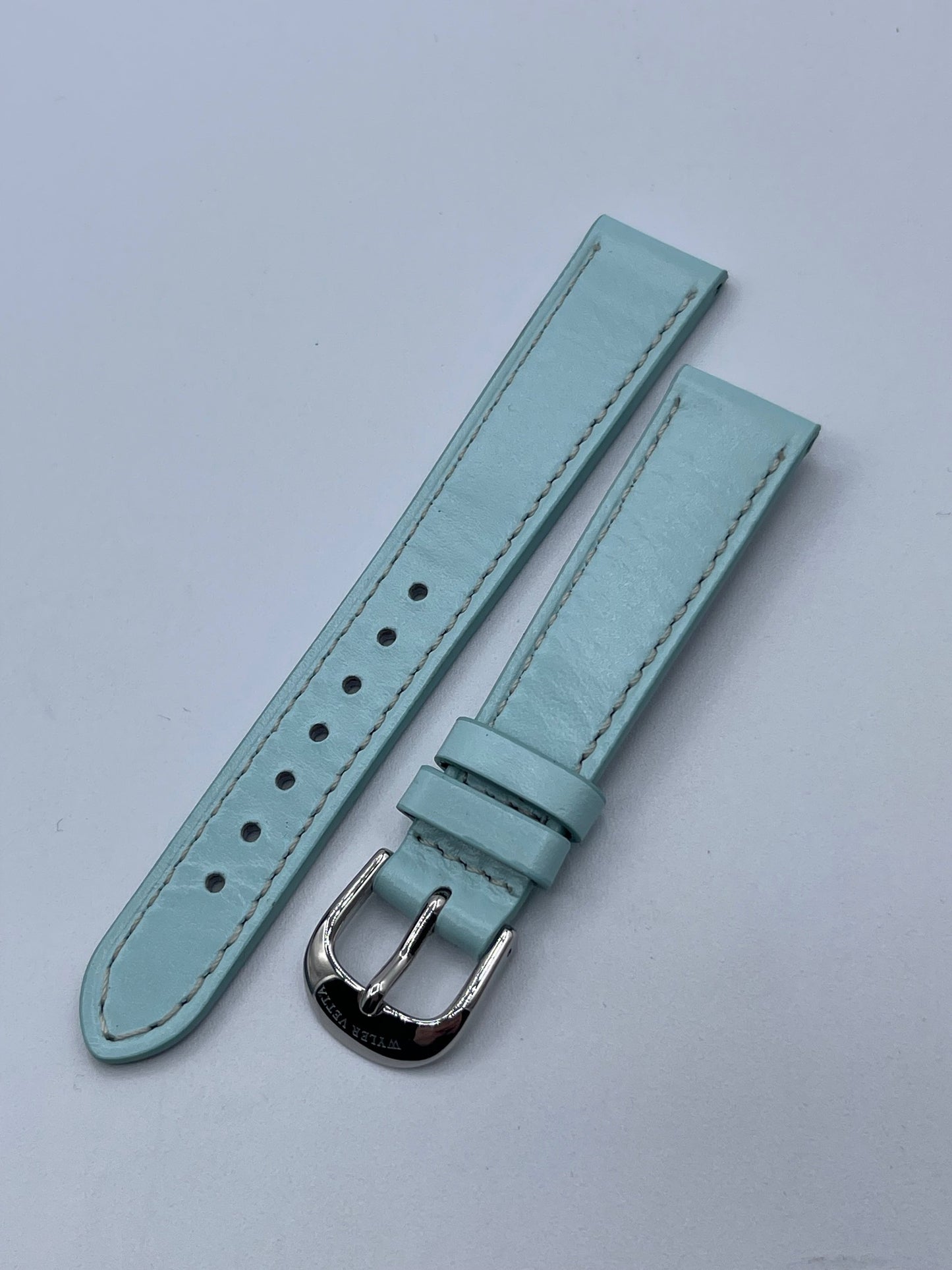 Wyler Vetta cinturino orologio watch strap pelle vitello azzurro tiffany 18/16mm