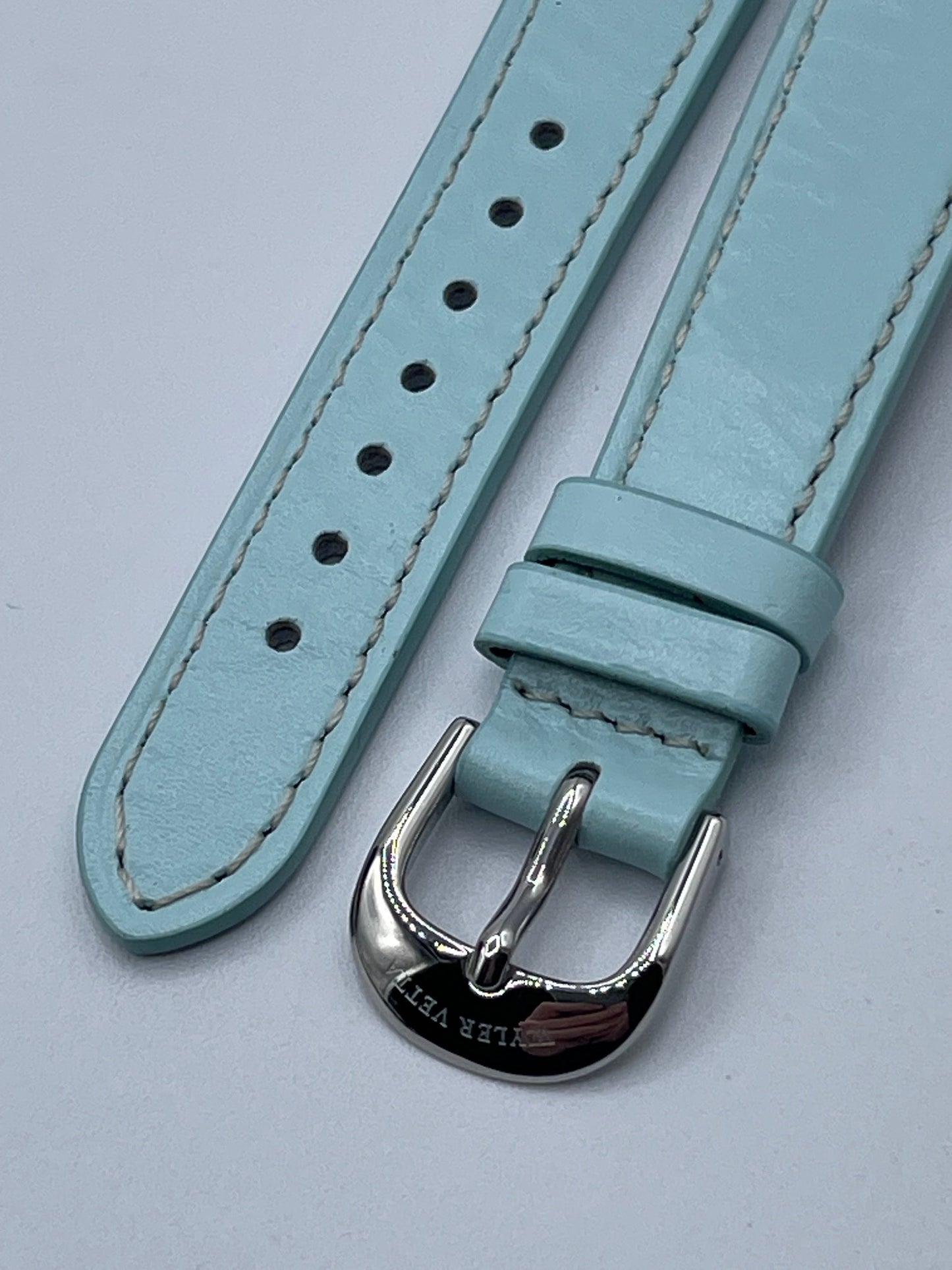 Wyler Vetta cinturino orologio watch strap pelle vitello azzurro tiffany 18/16mm