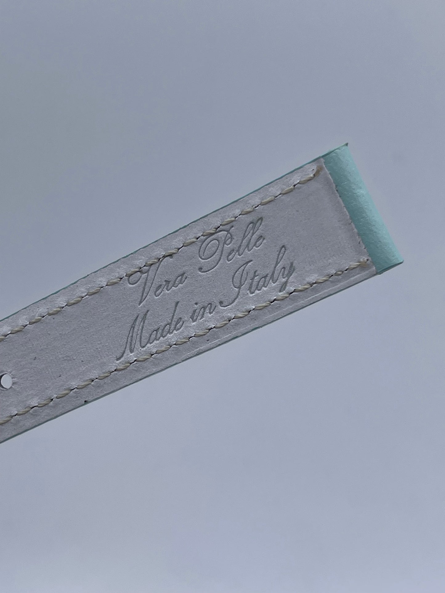 Wyler Vetta cinturino orologio watch strap pelle vitello azzurro tiffany 18/16mm