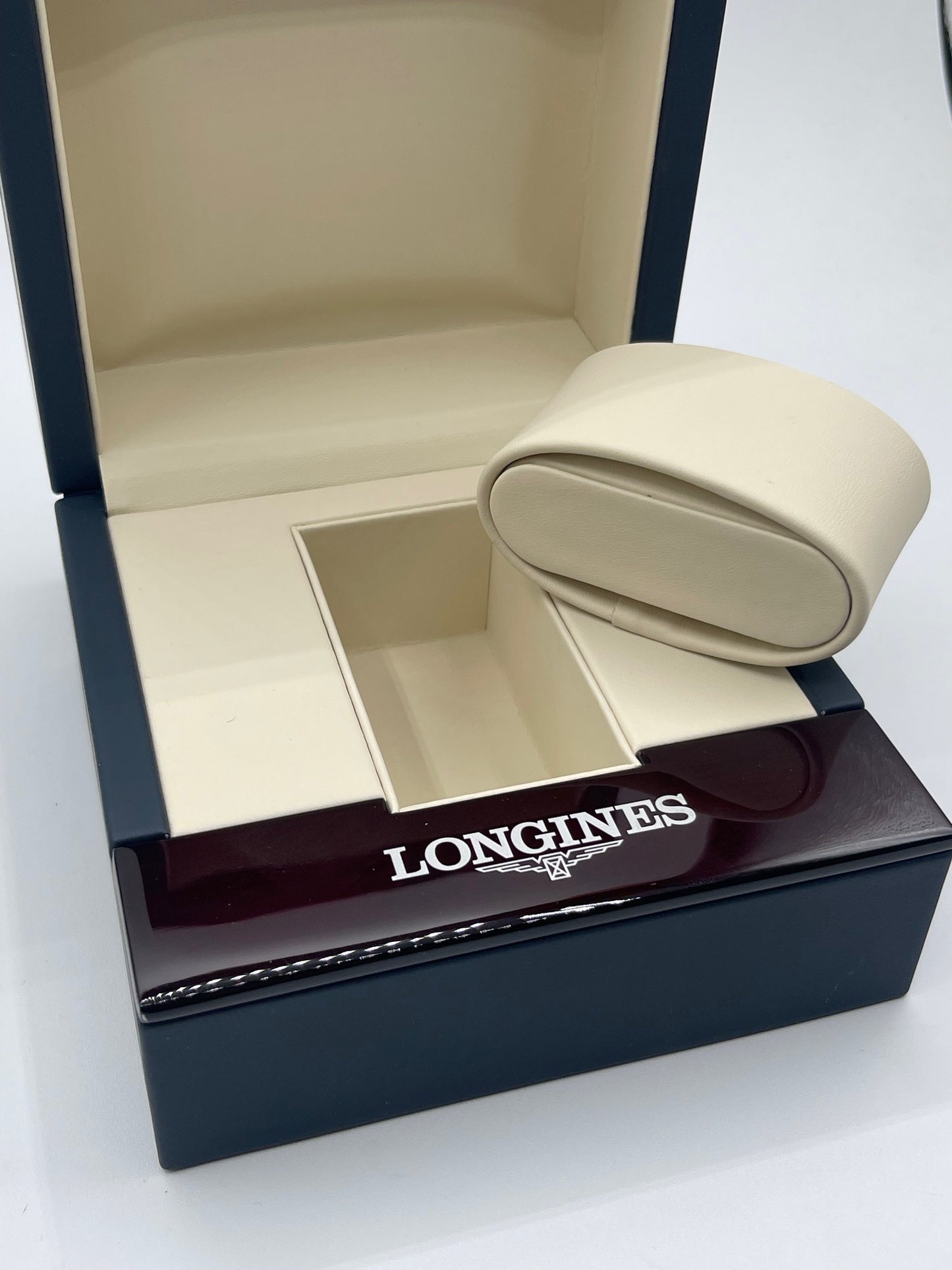 Longines scatola orologio watch box pelle blu blue leather