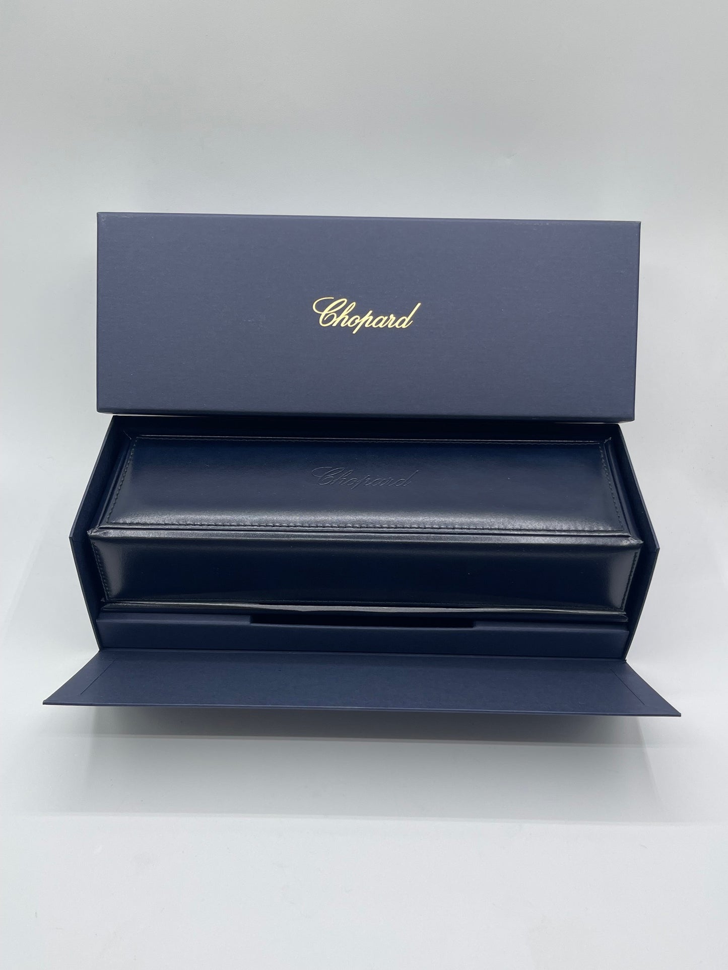 Chopard scatola orologio/bracciale watch/bracelet box pelle blu blue leather