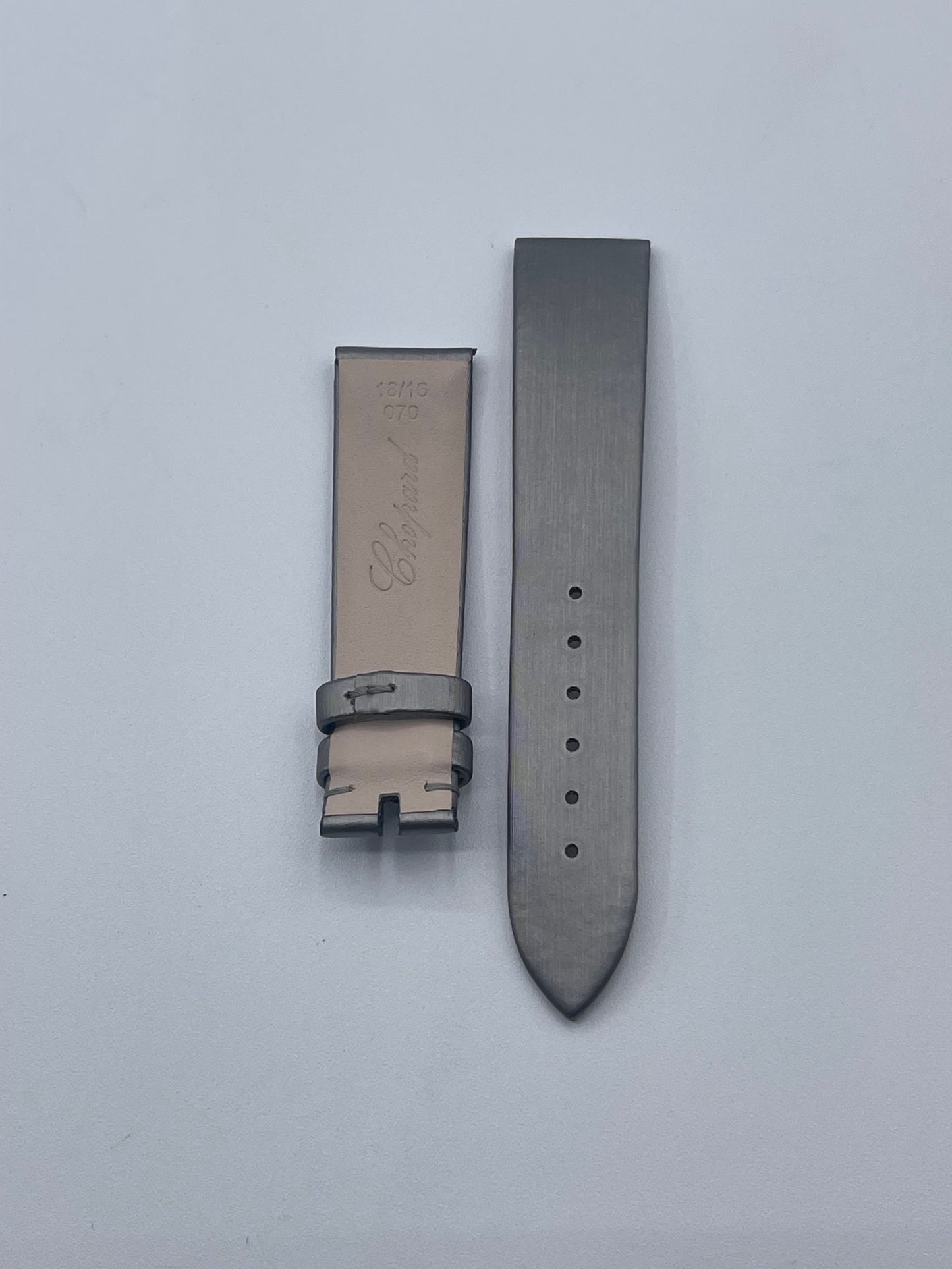 Chopard cinturino orologio tessuto St Germain watch strap grigio grey 18/16mm