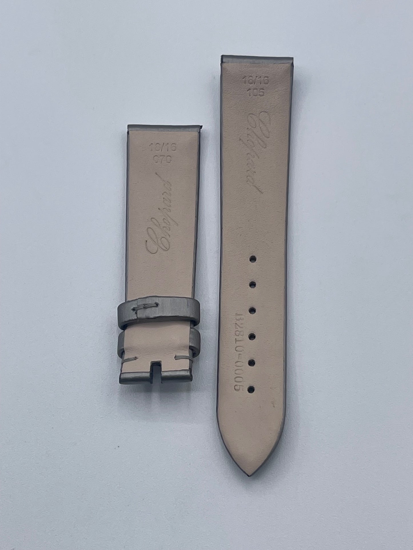 Chopard cinturino orologio tessuto St Germain watch strap grigio grey 18/16mm
