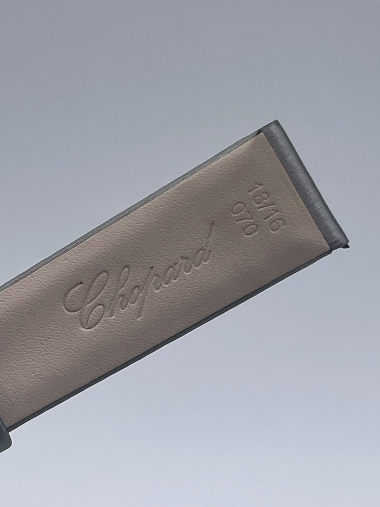 Chopard cinturino orologio tessuto St Germain watch strap grigio grey 18/16mm
