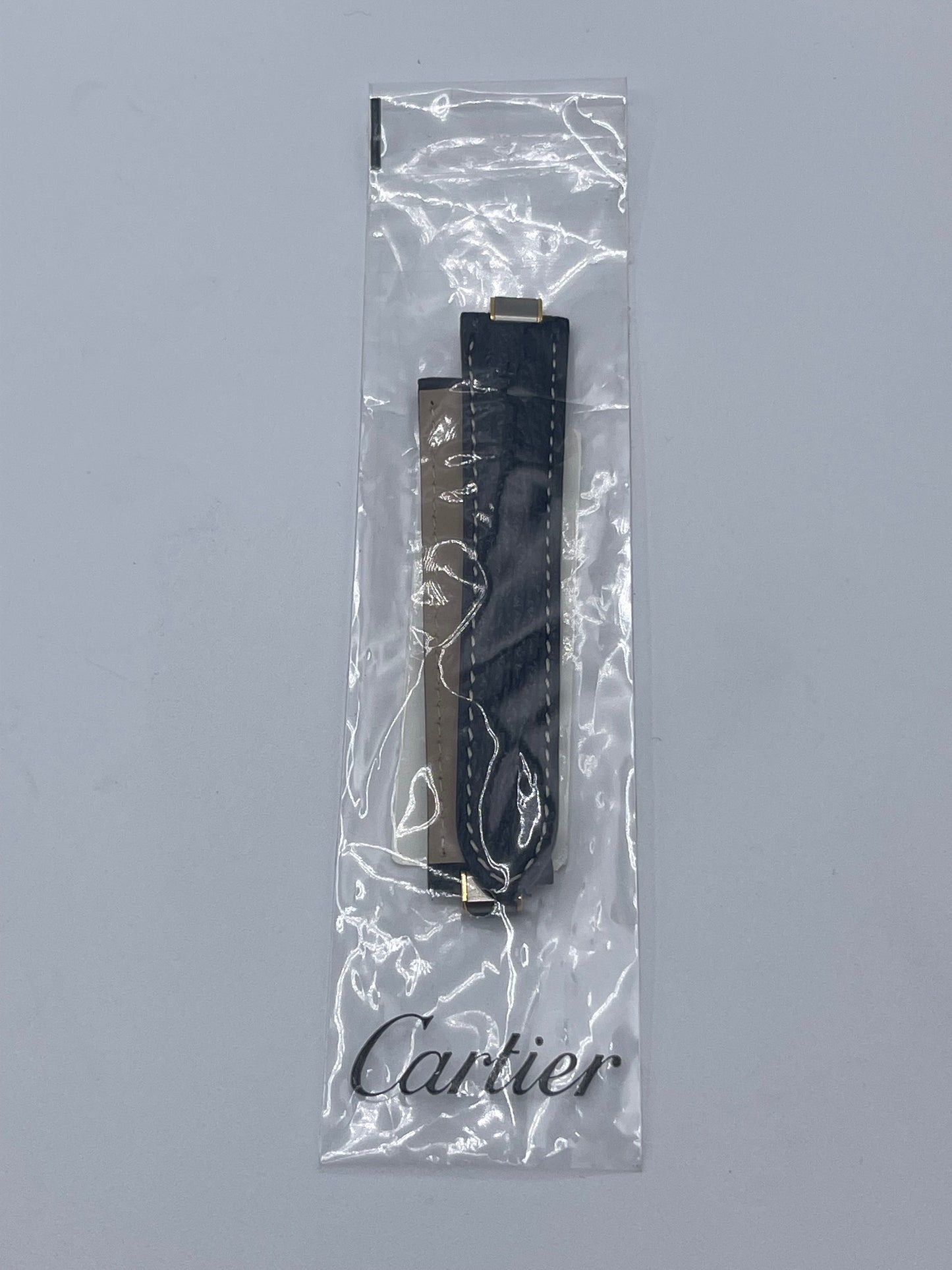 Cartier Must cinturino squalo nero black shark KD08E865 17/14mm