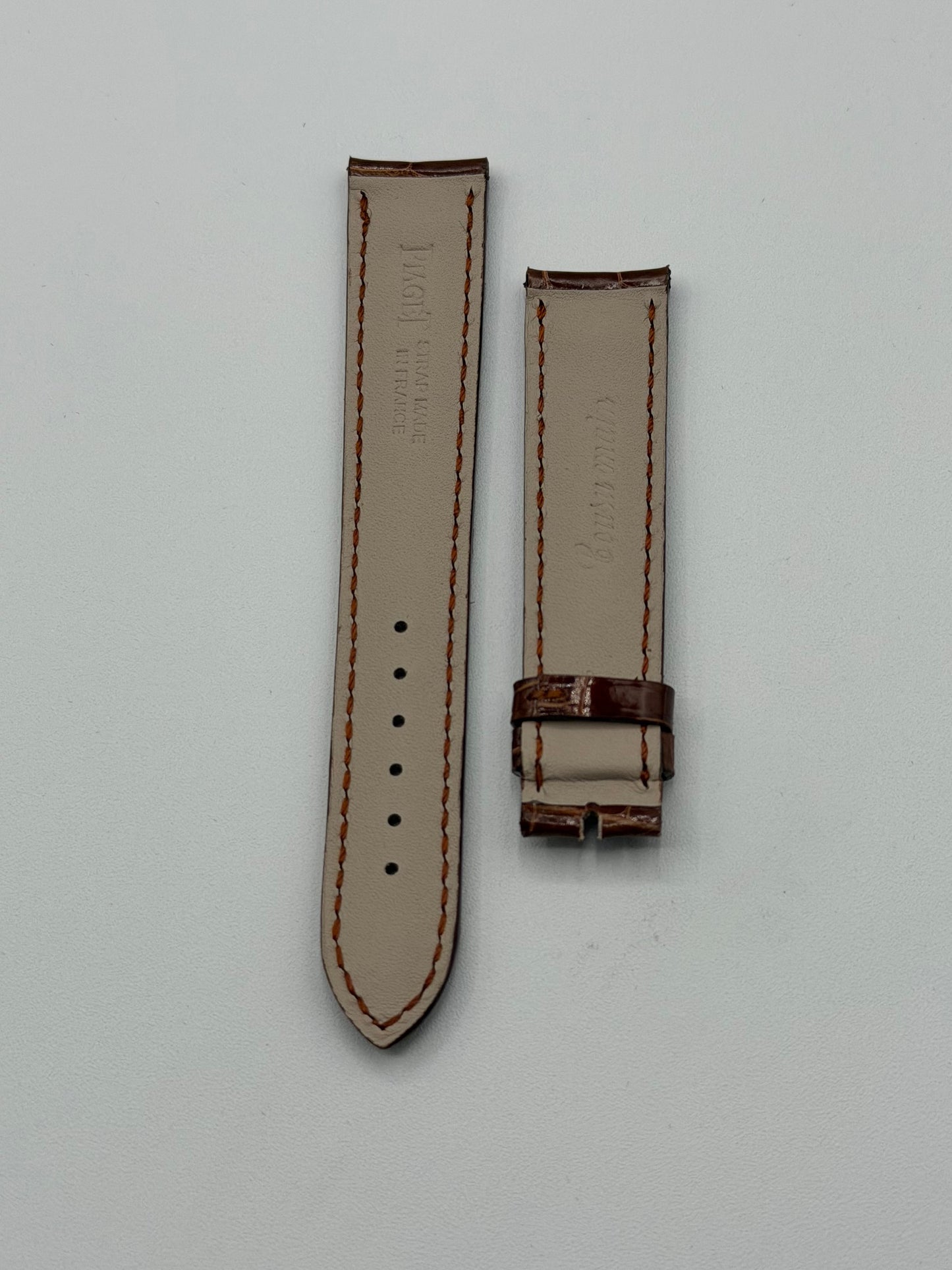 Piaget cinturino orologio alligatore marrone brown watch strap 18/16mm