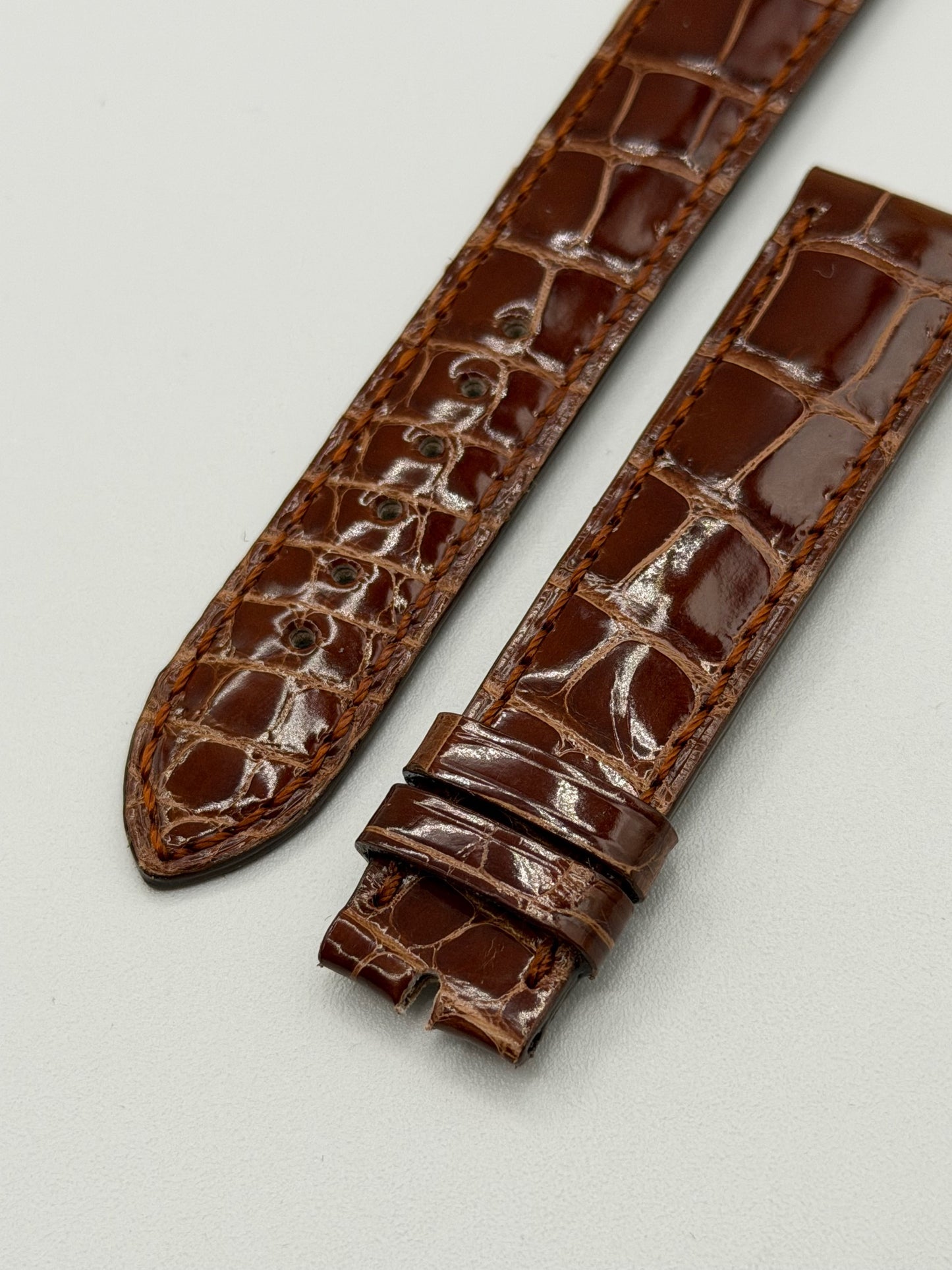 Piaget cinturino orologio alligatore marrone brown watch strap 18/16mm