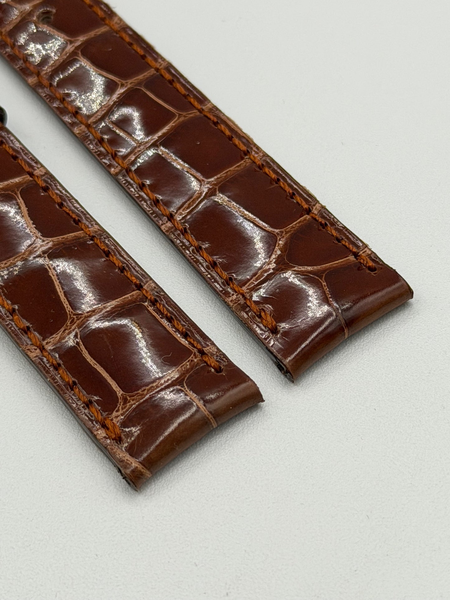 Piaget cinturino orologio alligatore marrone brown watch strap 18/16mm