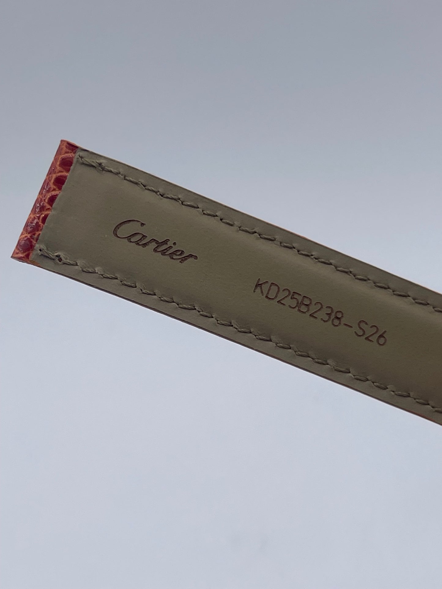 Cartier cinturino lucertola arancione orange lizard KD00LS26 18/16mm