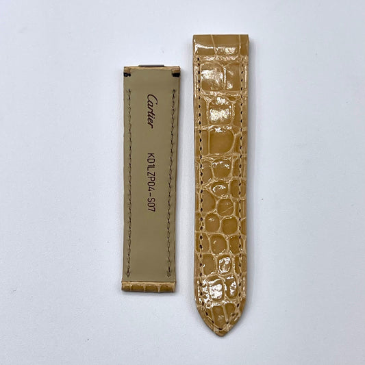 Cartier cinturino orologio alligatore beige alligator strap KD1LZP04-S07 18.5/16