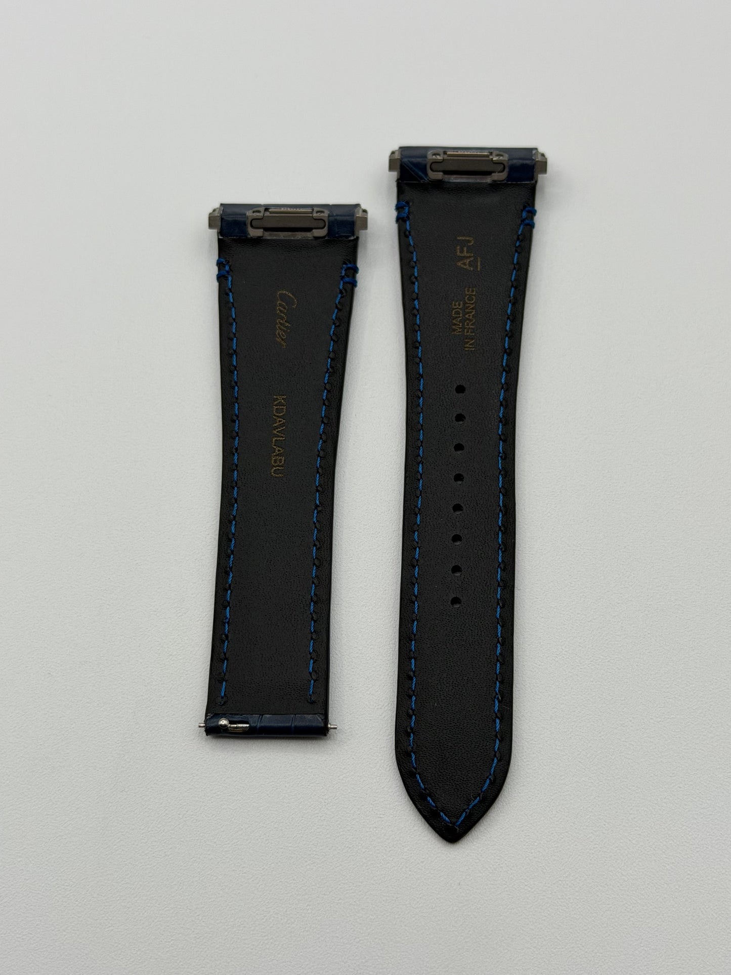 Cartier Santos XL cinturino orologio strap pelle alligatore blu KDAVLABU 23/18