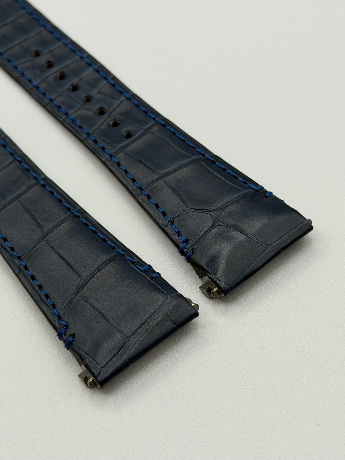 Cartier Santos XL cinturino orologio strap pelle alligatore blu KDAVLABU 23/18