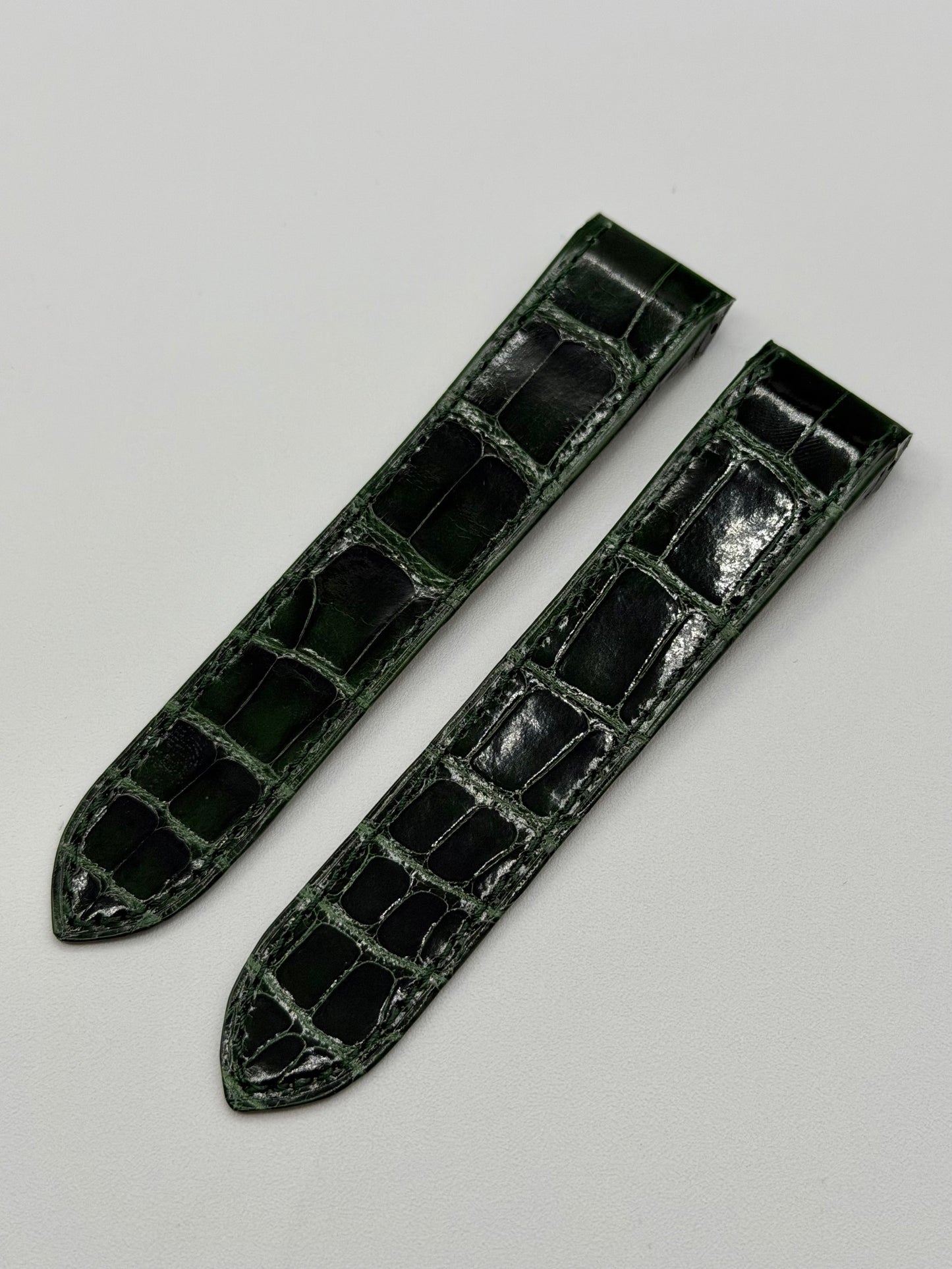 Cartier Santos 100 cinturino alligatore verde green KD1M9P49 20/18mm