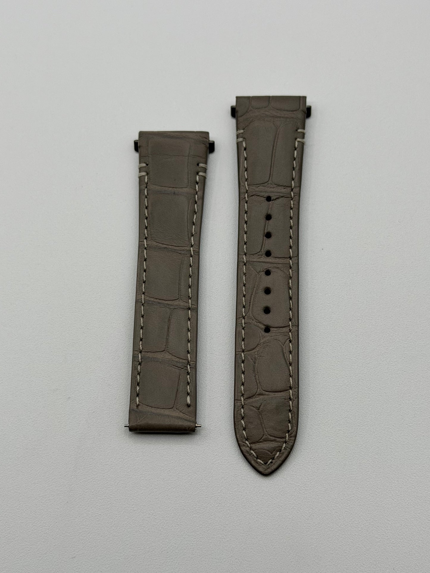 Cartier Santos cinturino orologio pelle alligatore grigio grey KDATYAGX 18.5/16