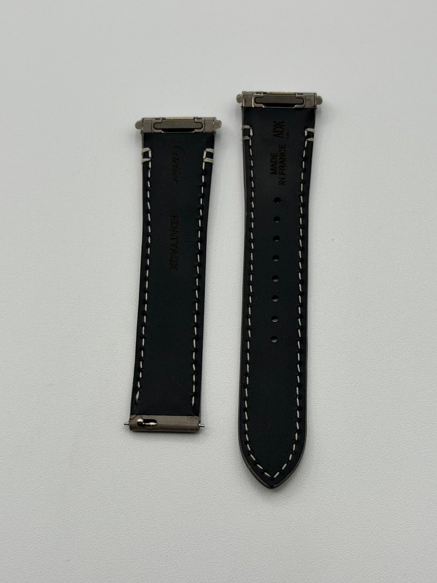 Cartier Santos cinturino orologio pelle alligatore grigio grey KDATYAGX 18.5/16