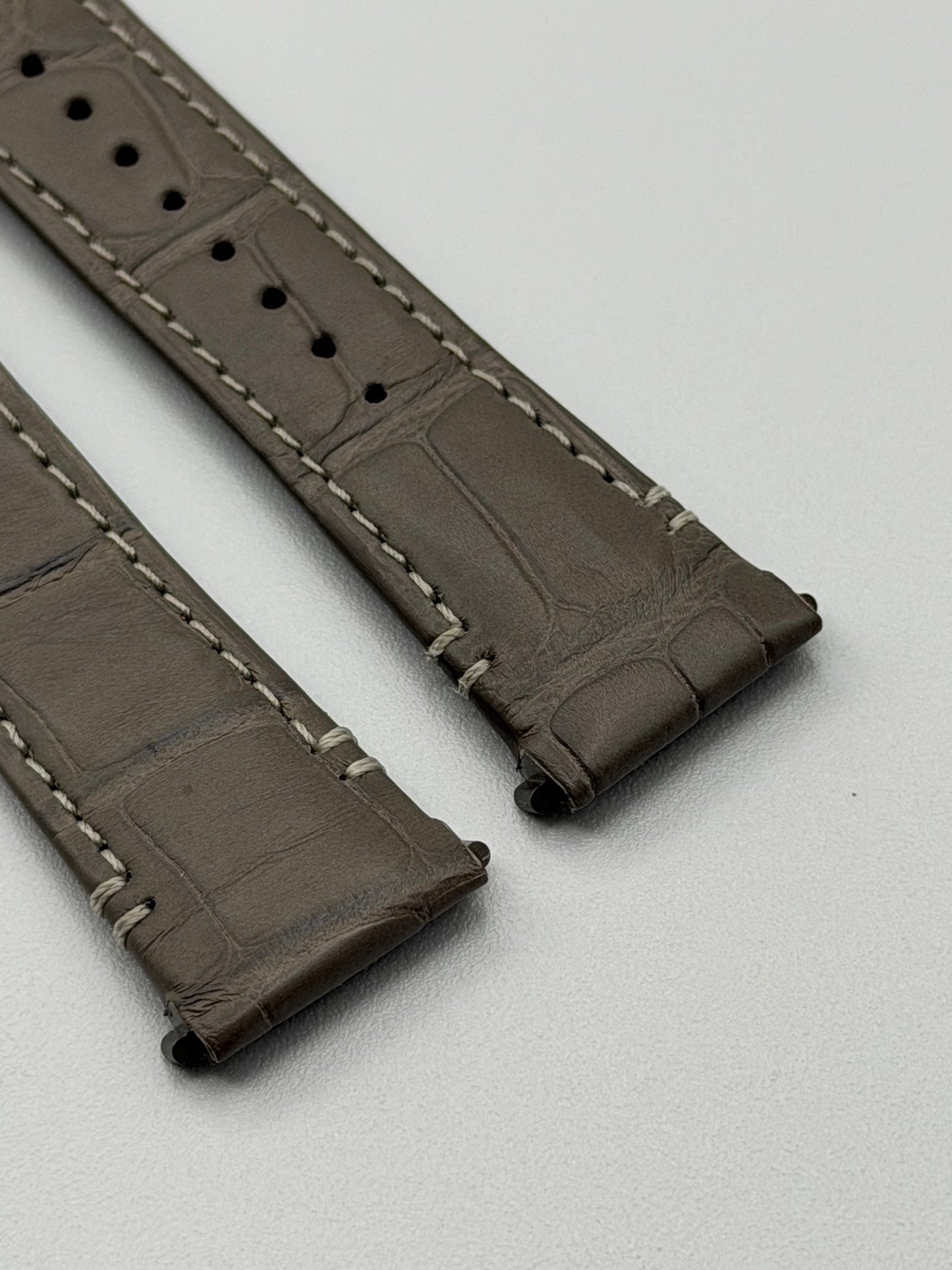 Cartier Santos cinturino orologio pelle alligatore grigio grey KDATYAGX 18.5/16
