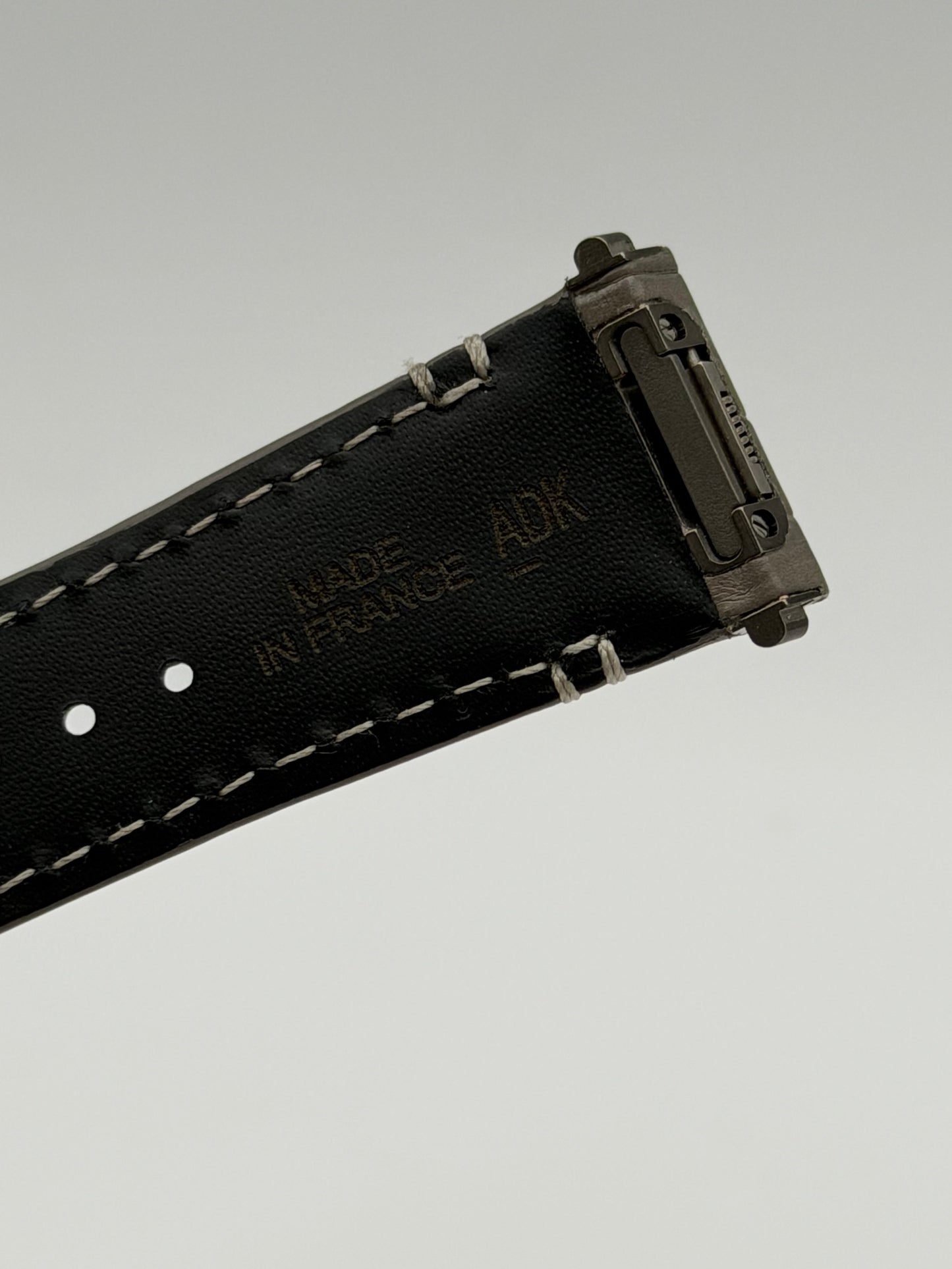 Cartier Santos cinturino orologio pelle alligatore grigio grey KDATYAGX 18.5/16