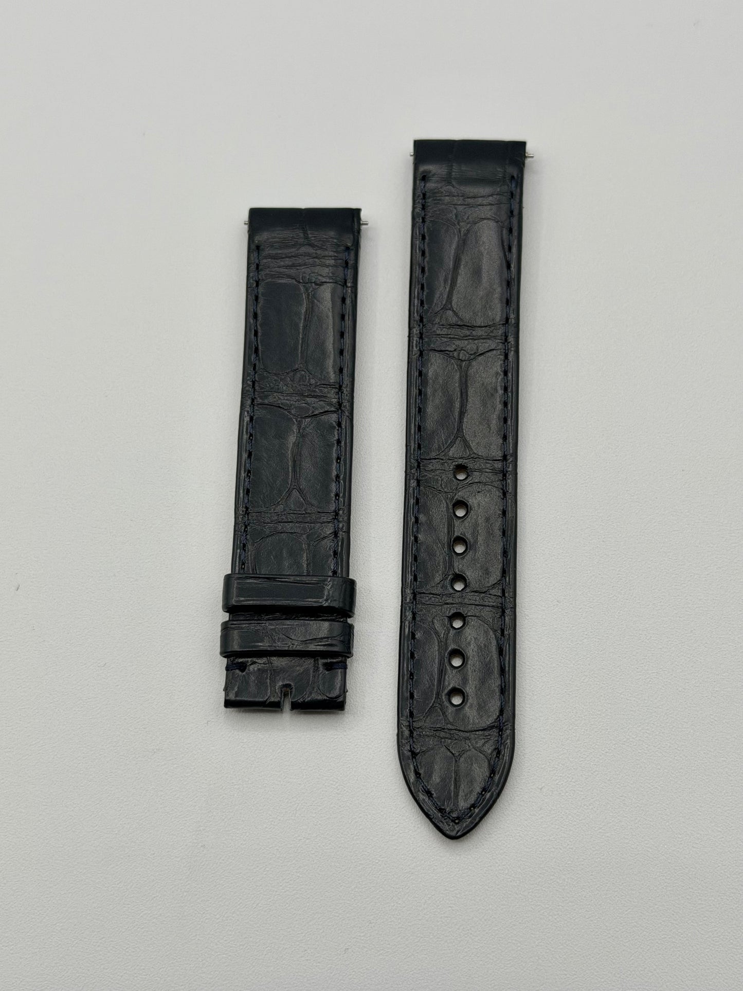 Cartier Santos Dumont XL cinturino pelle alligatore blu KDB4BK29 19/18mm