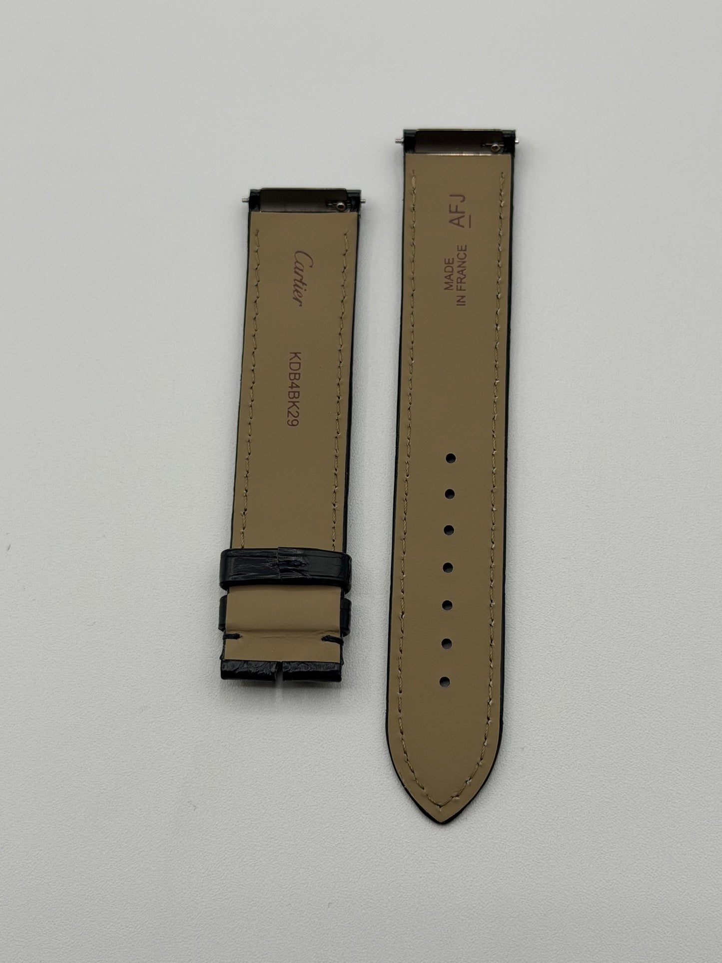 Cartier Santos Dumont XL cinturino pelle alligatore blu KDB4BK29 19/18mm