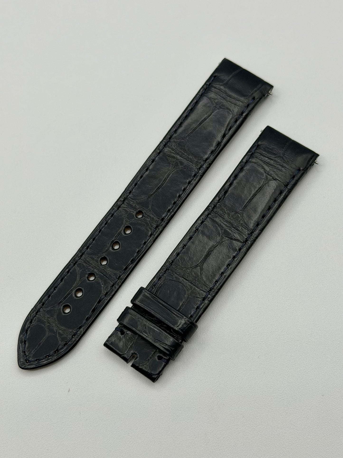 Cartier Santos Dumont XL cinturino pelle alligatore blu KDB4BK29 19/18mm