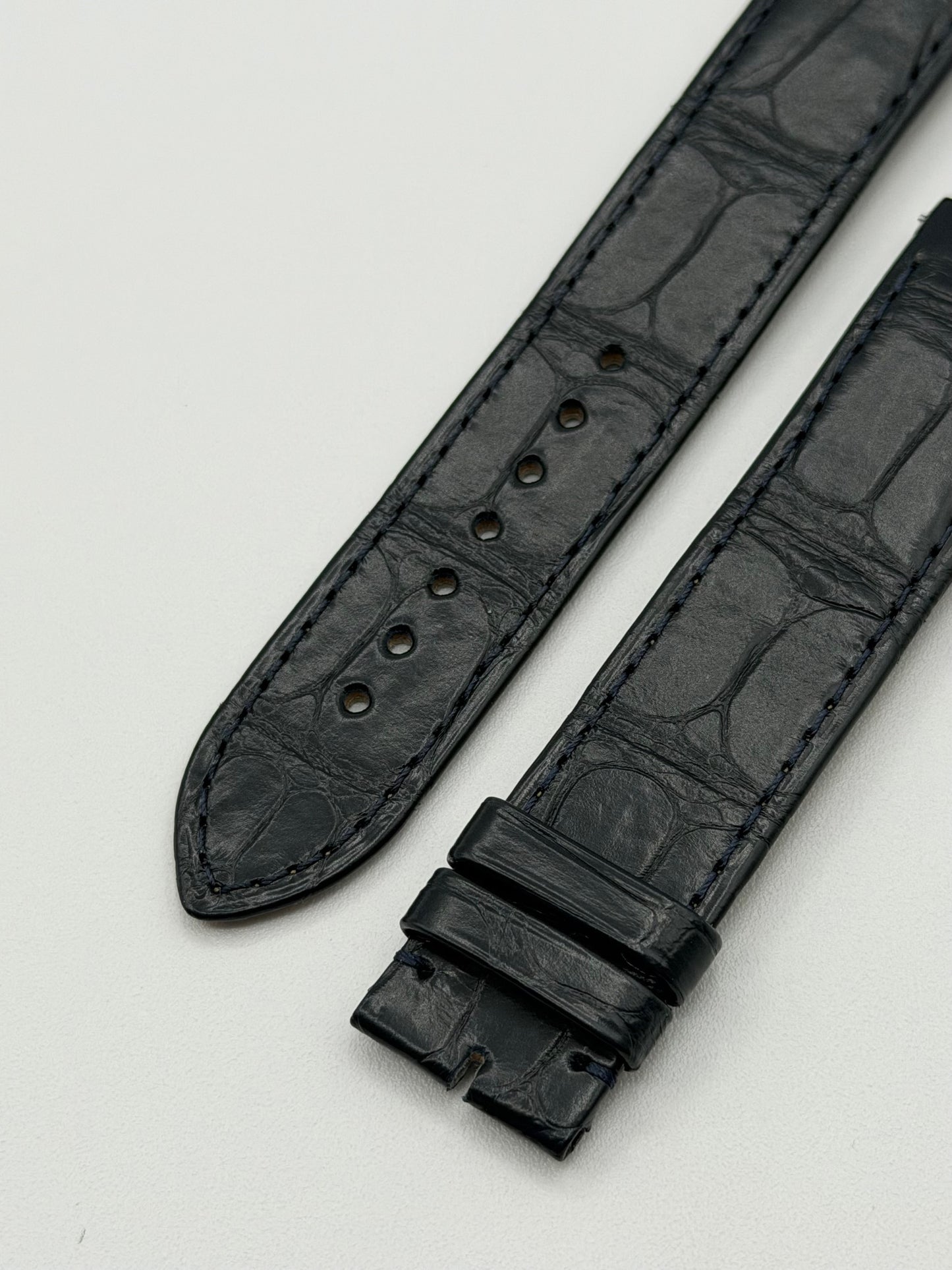 Cartier Santos Dumont XL cinturino pelle alligatore blu KDB4BK29 19/18mm