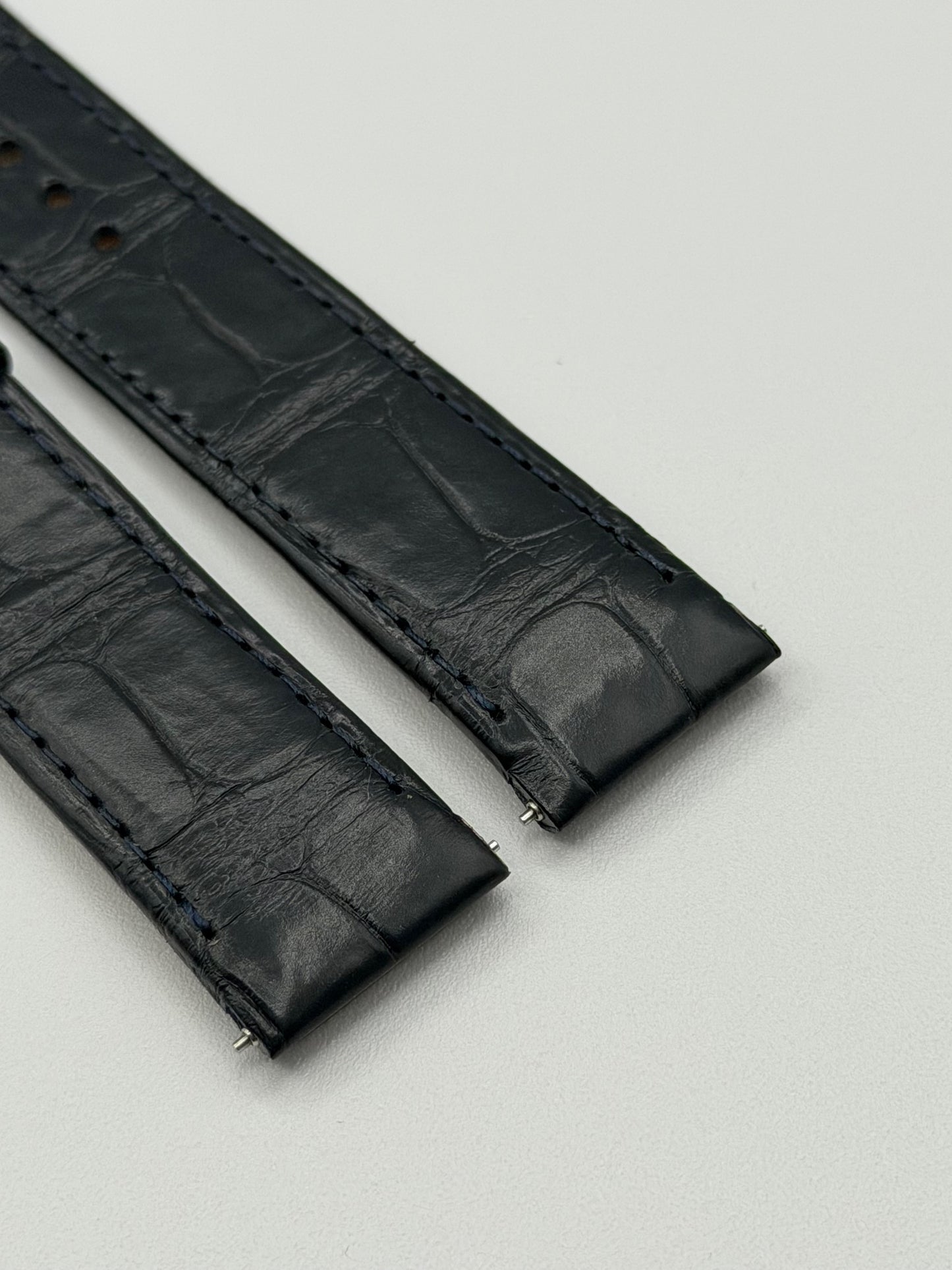 Cartier Santos Dumont XL cinturino pelle alligatore blu KDB4BK29 19/18mm