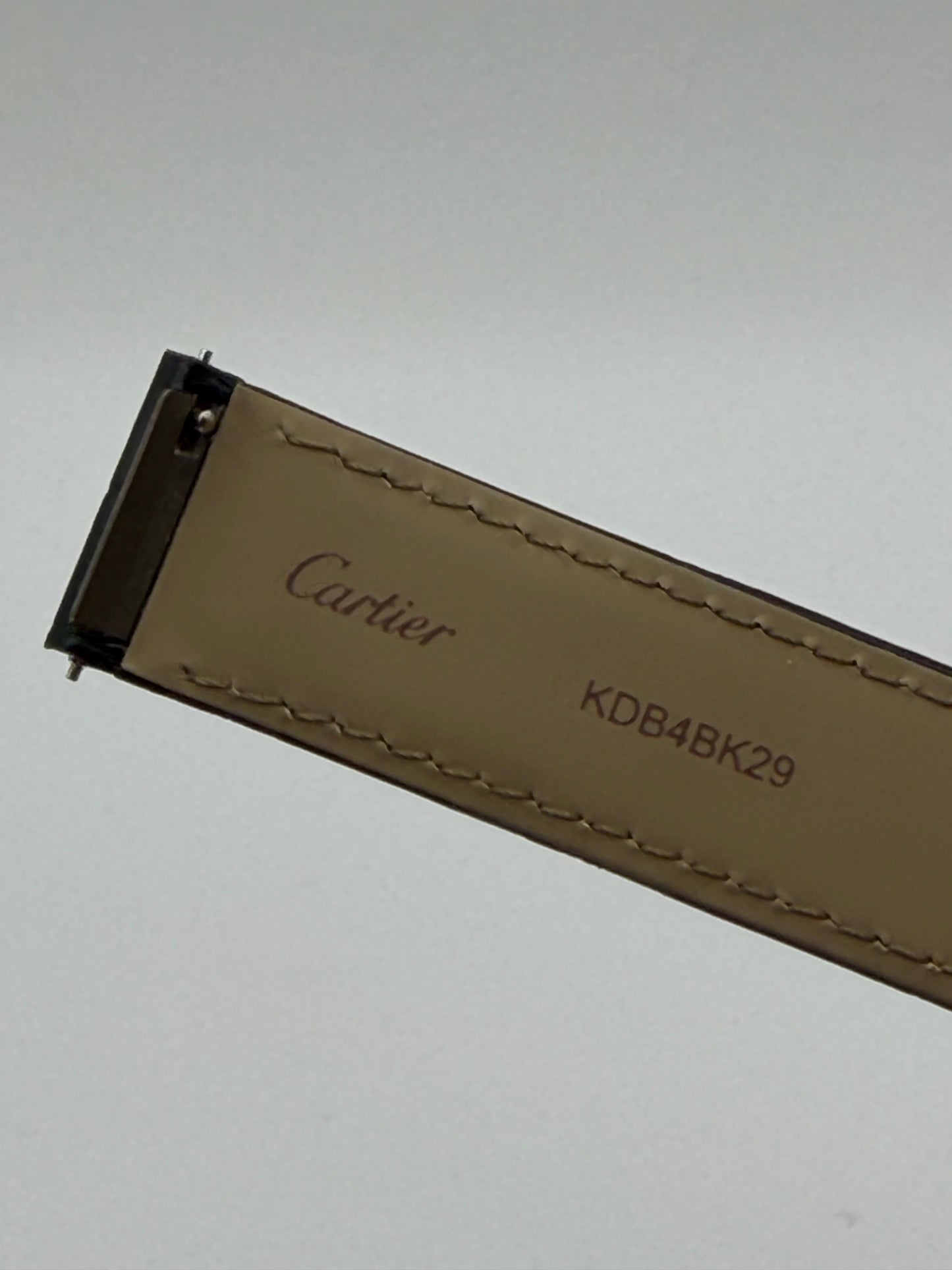 Cartier Santos Dumont XL cinturino pelle alligatore blu KDB4BK29 19/18mm