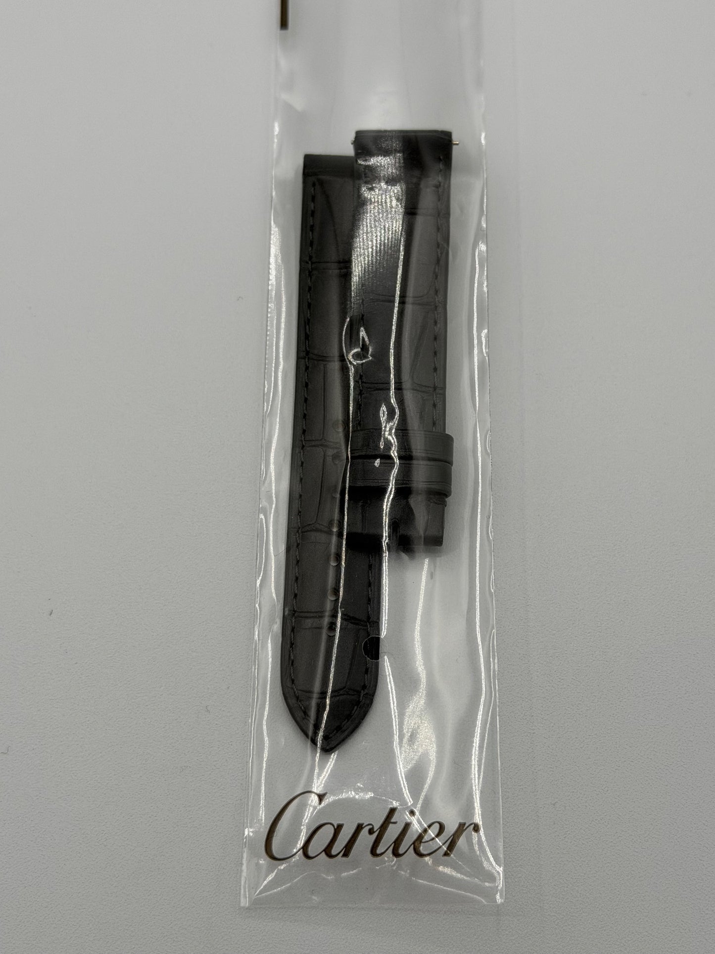 Cartier Santos Dumont cinturino alligatore grigio grey leather KDB3TM18 17/16mm