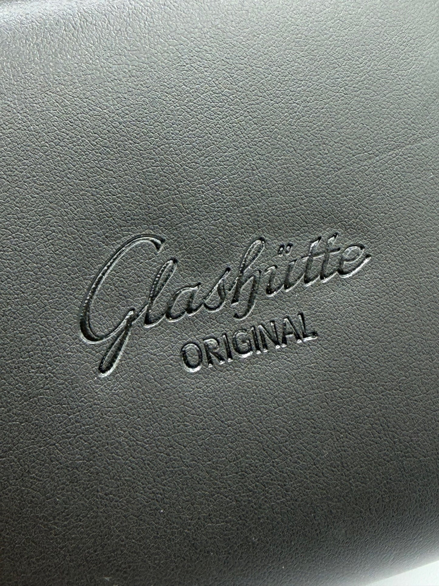 Glashutte custodia viaggio orologio watch travel box pelle marrone brown leather