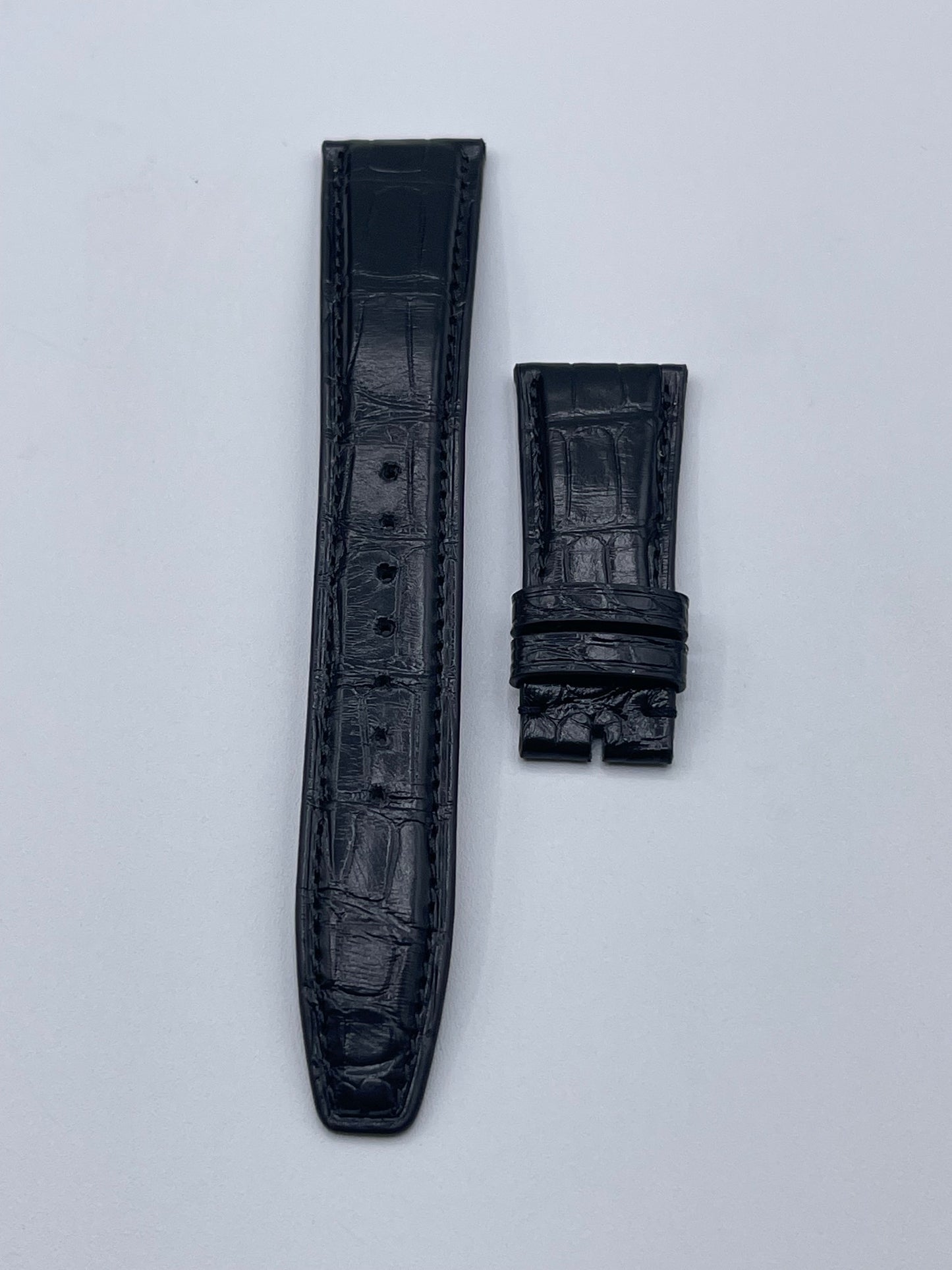 IWC Pilot cinturino orologio alligatore nero black alligator watch stap 22/18mm