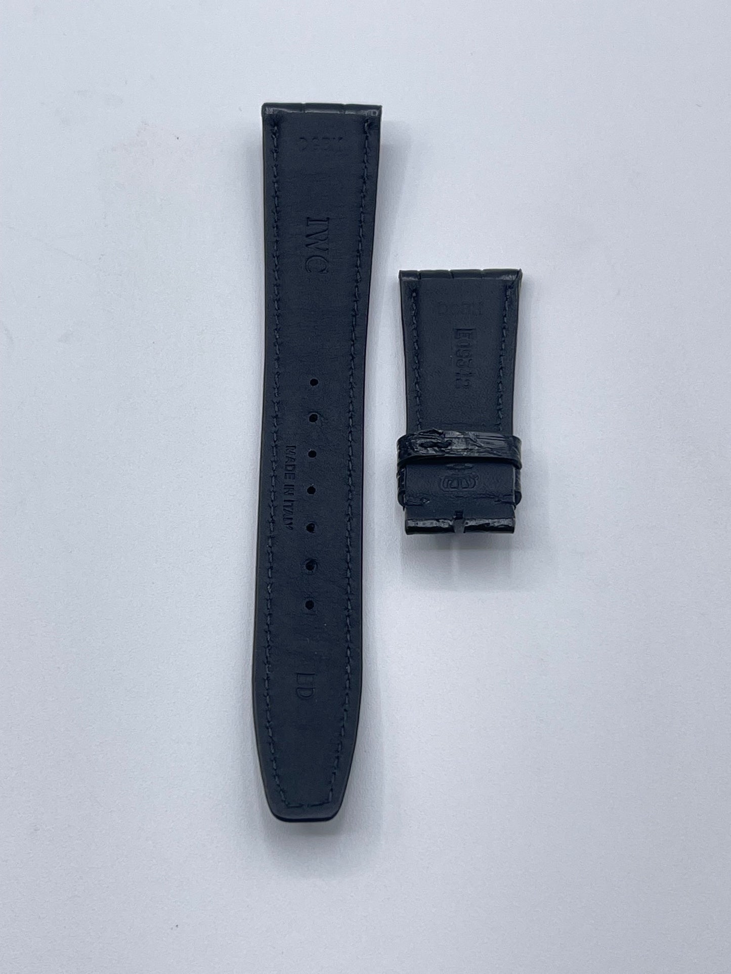 IWC Pilot cinturino orologio alligatore nero black alligator watch stap 22/18mm