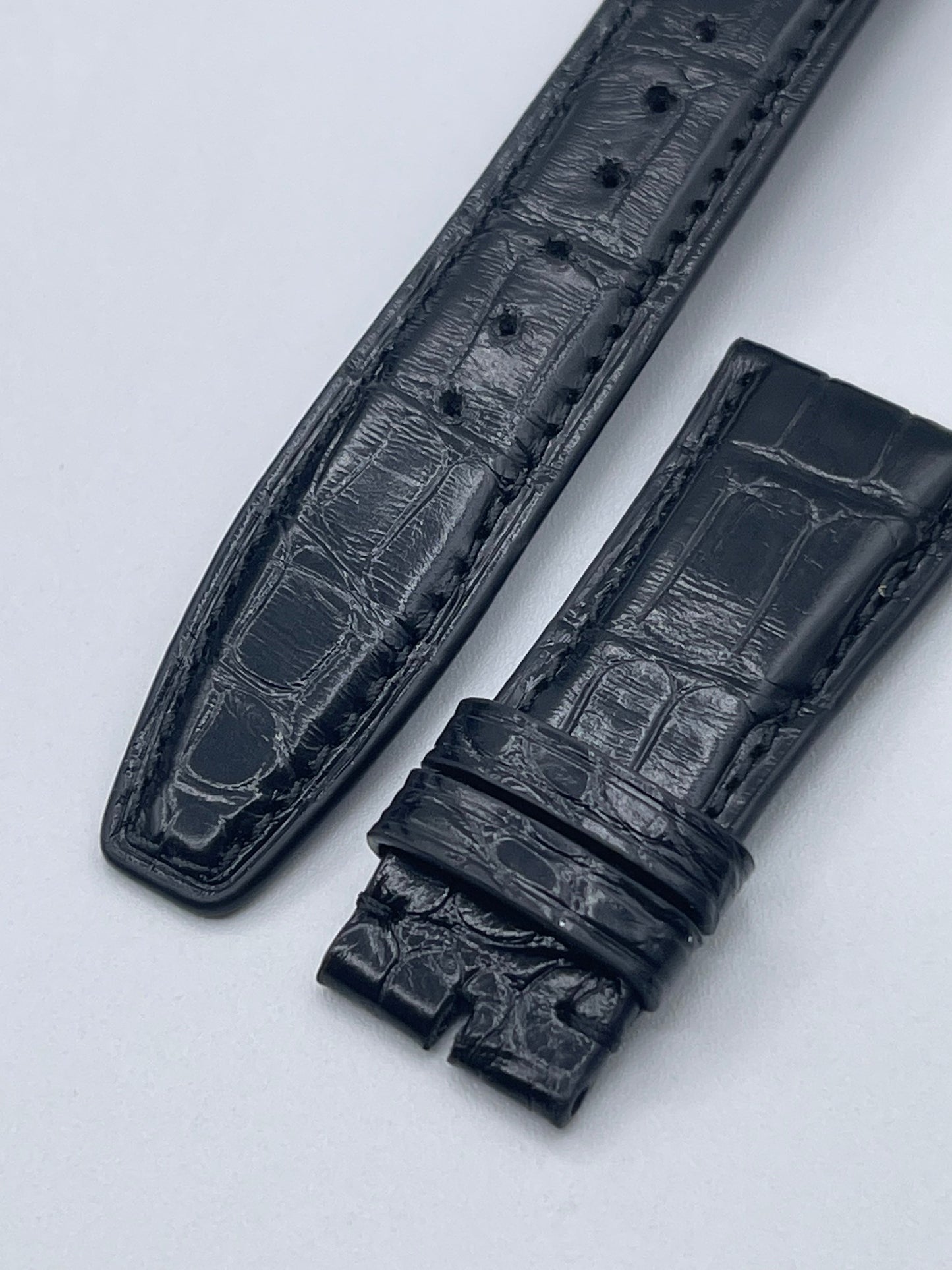 IWC Pilot cinturino orologio alligatore nero black alligator watch stap 22/18mm