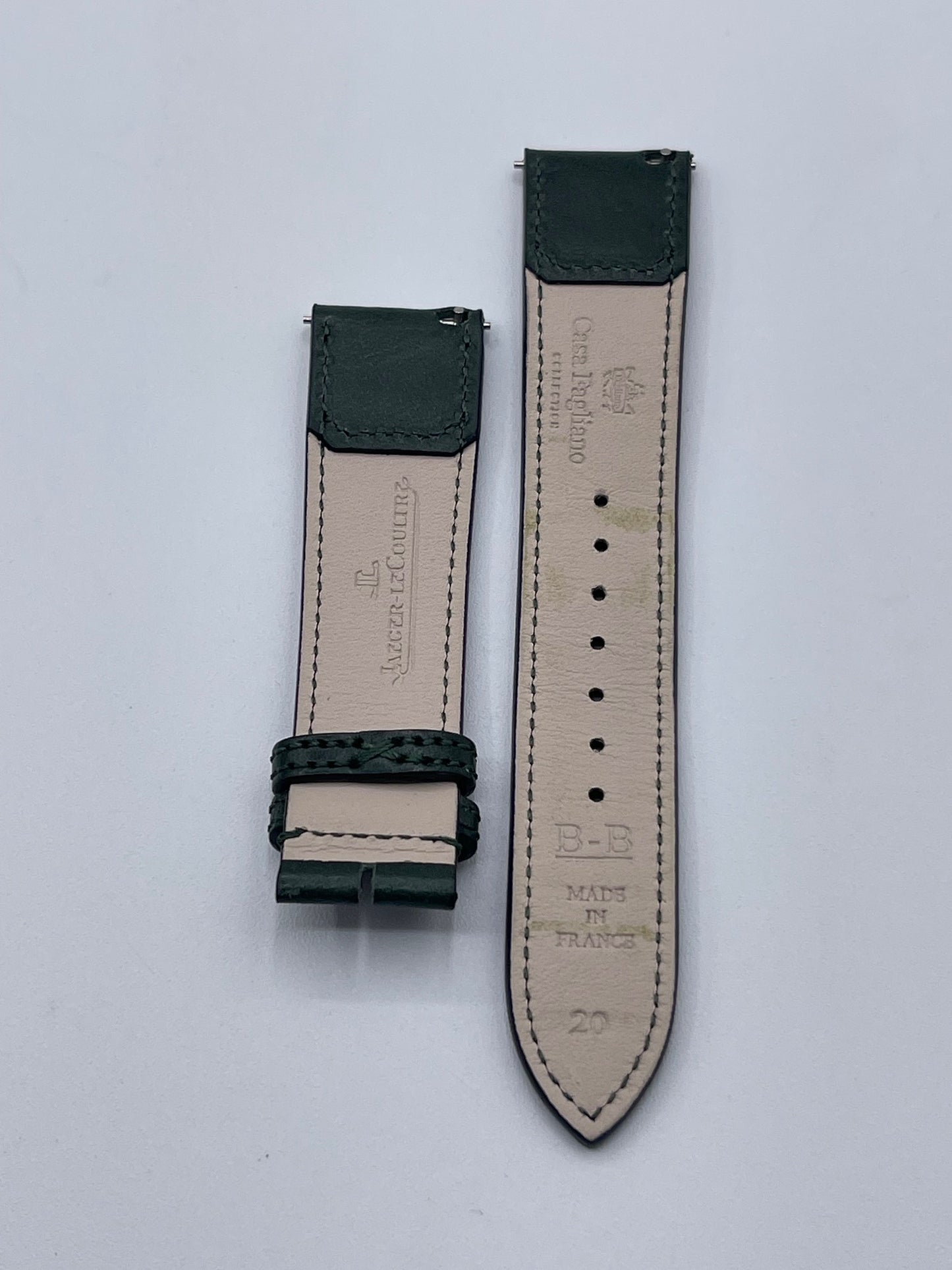 Jaeger LeCoultre Reverso cinturino pelle calf green strap 20/18 "Casa Fagliano"