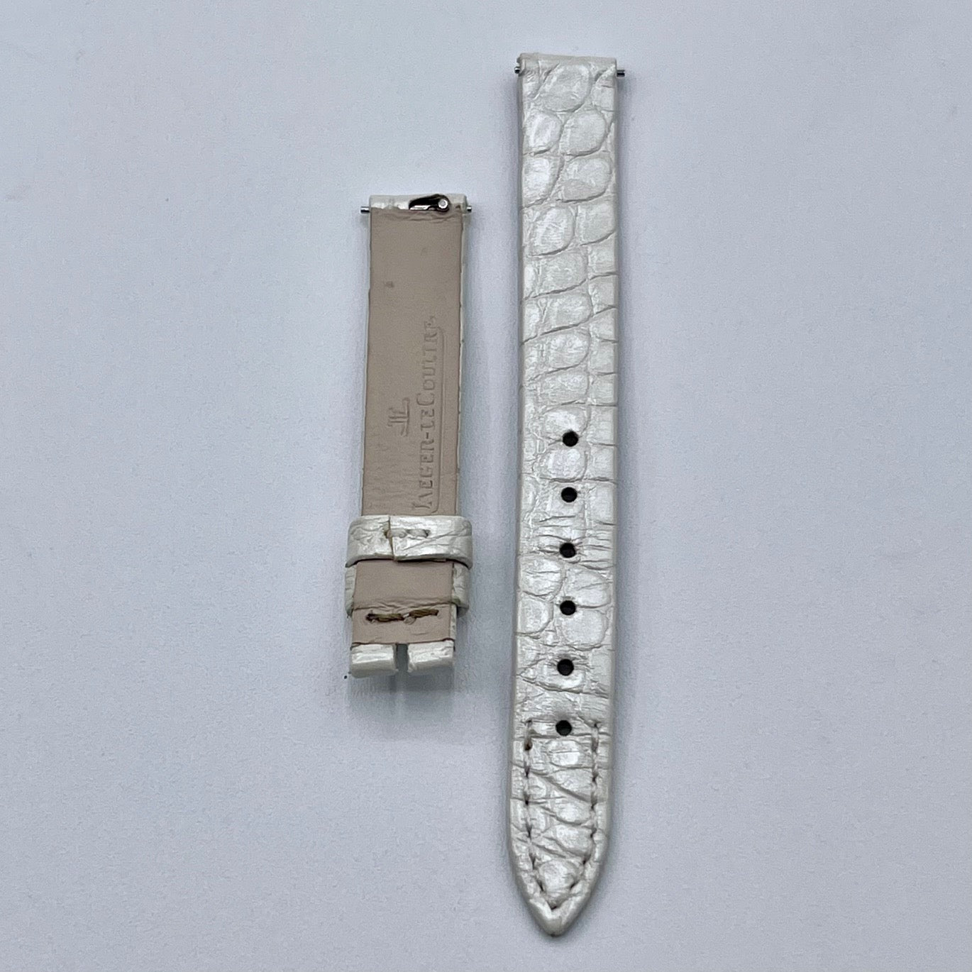 Jaeger LeCoultre Ideale cinturino alligatore bianco perlato pearl white 10/10mm