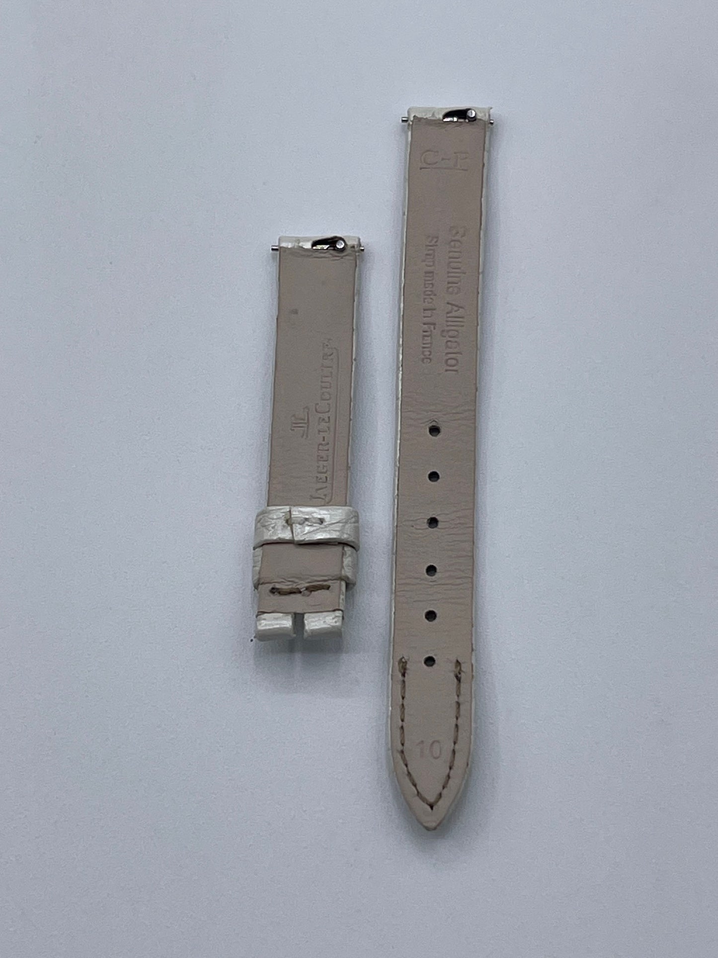Jaeger LeCoultre Ideale cinturino alligatore bianco perlato pearl white 10/10mm