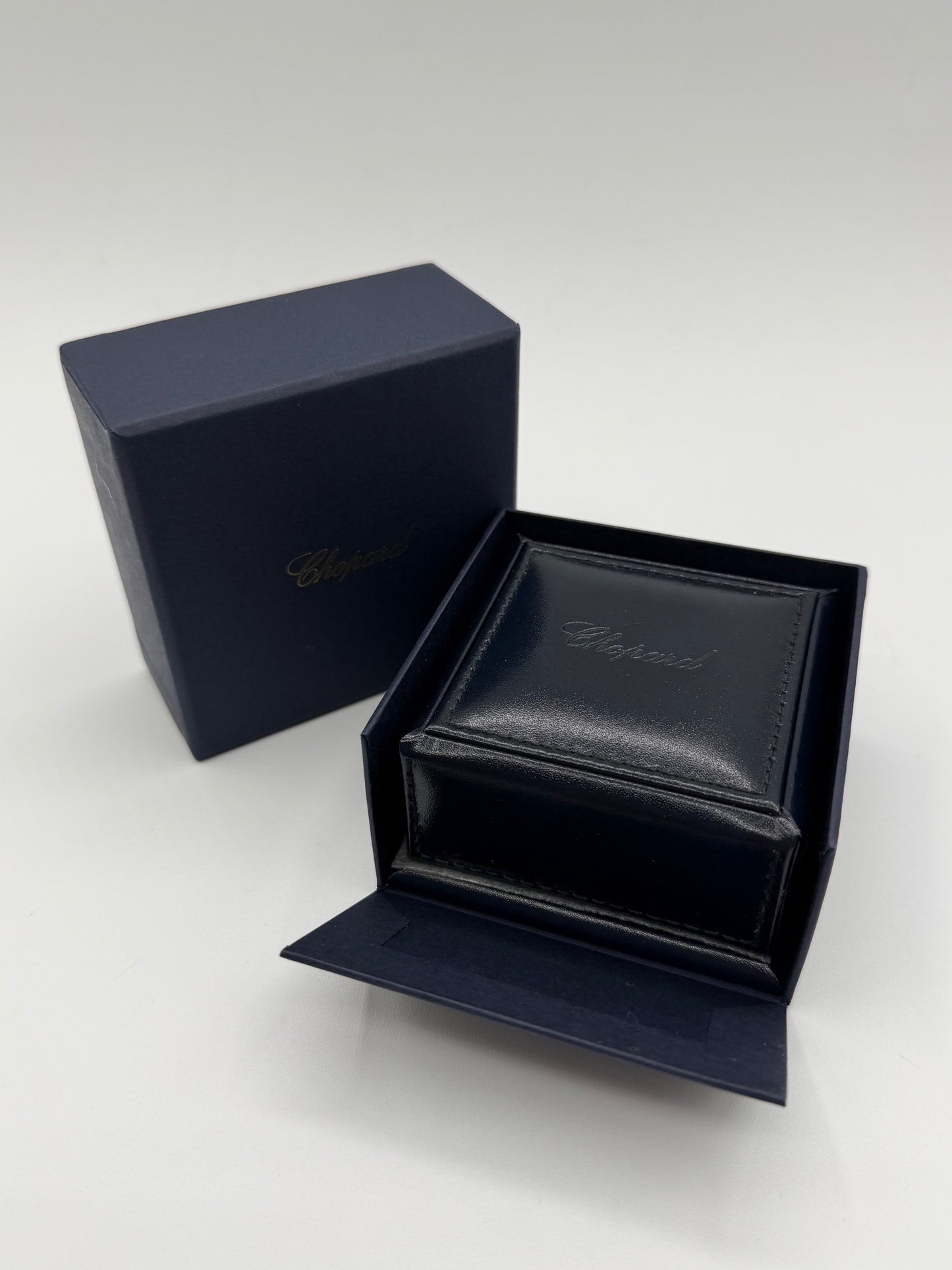 Chopard scatola anello ring box pelle blu blue leather