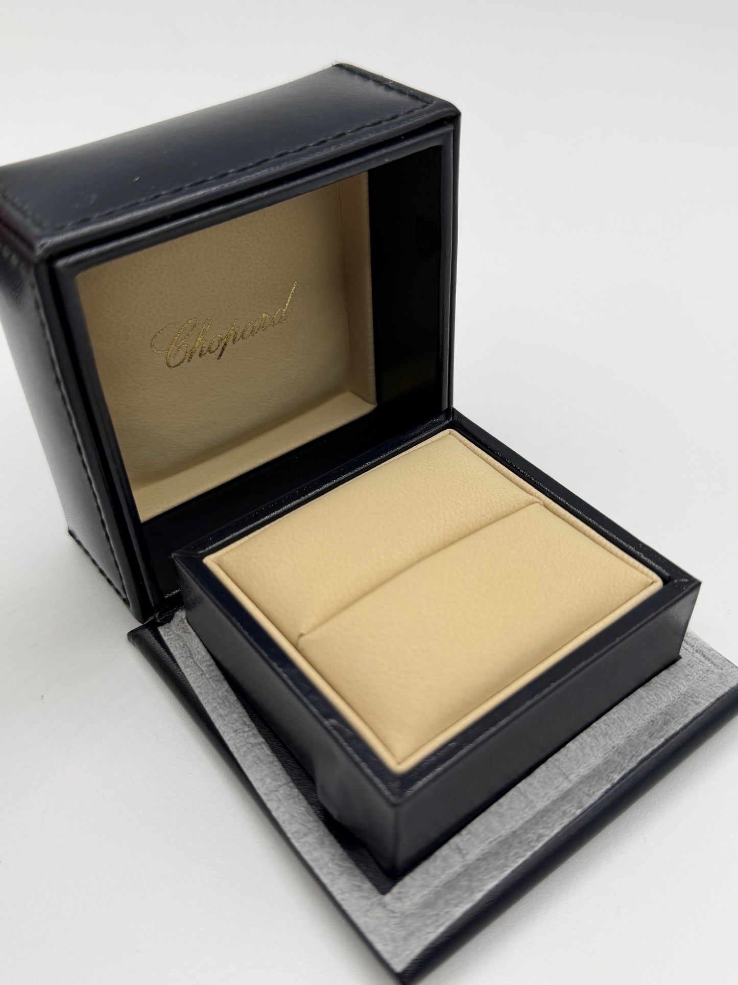 Chopard scatola anello ring box pelle blu blue leather