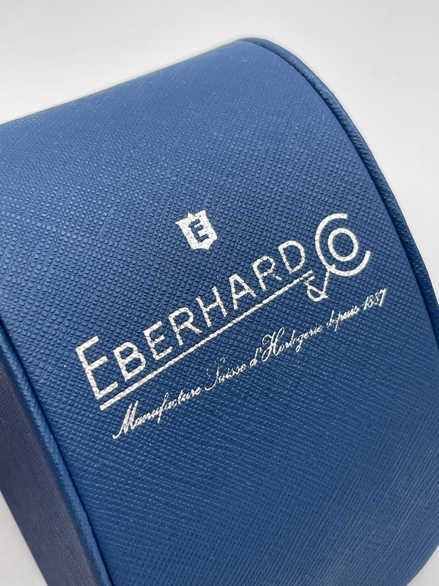 Eberhard scatola da viaggio orologio watch travel box pelle blu
