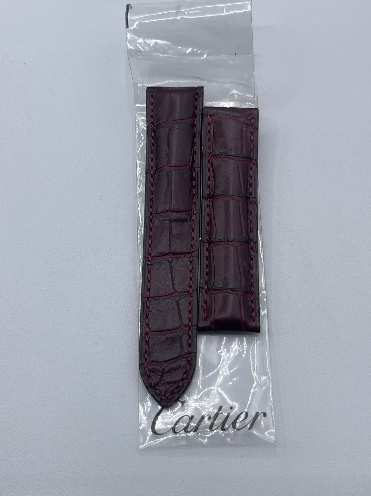Cartier cinturino alligatore burgundy alligator KD71HX54 19/18mm