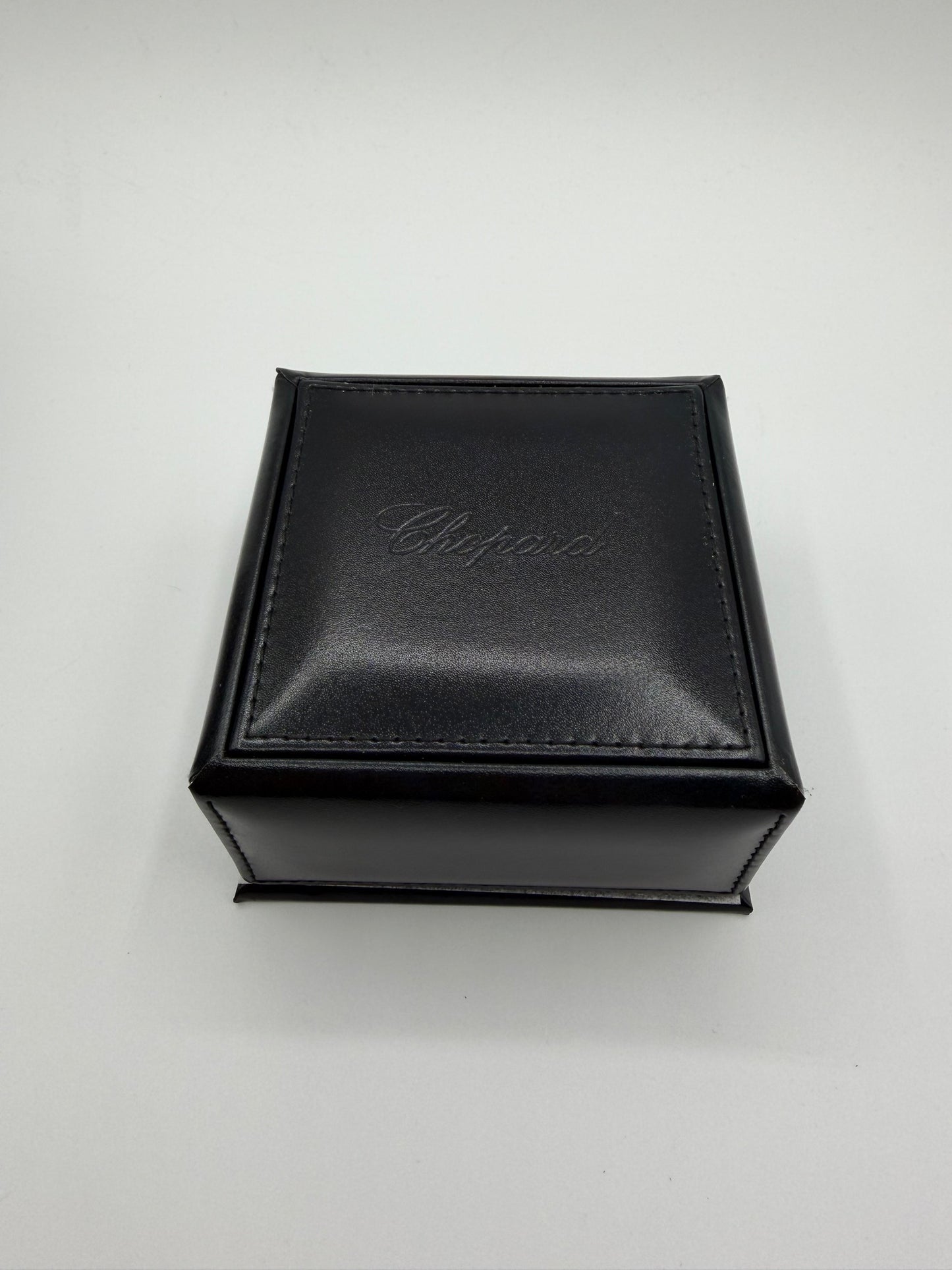 Chopard scatola orecchini earrings box pelle blu blue leather