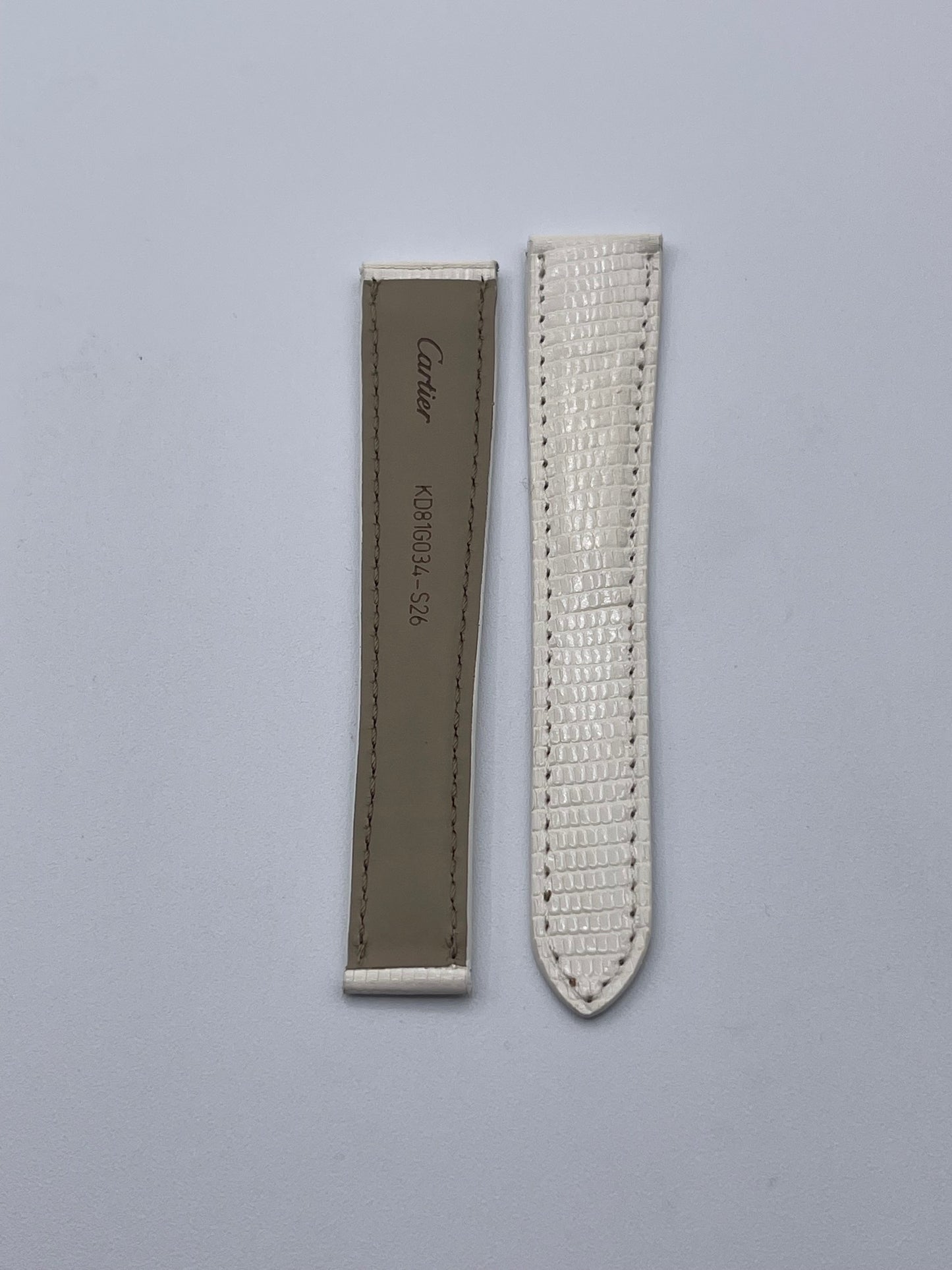 Cartier cinturino lucertola bianco white lizard KD81G034-S26 17/14mm