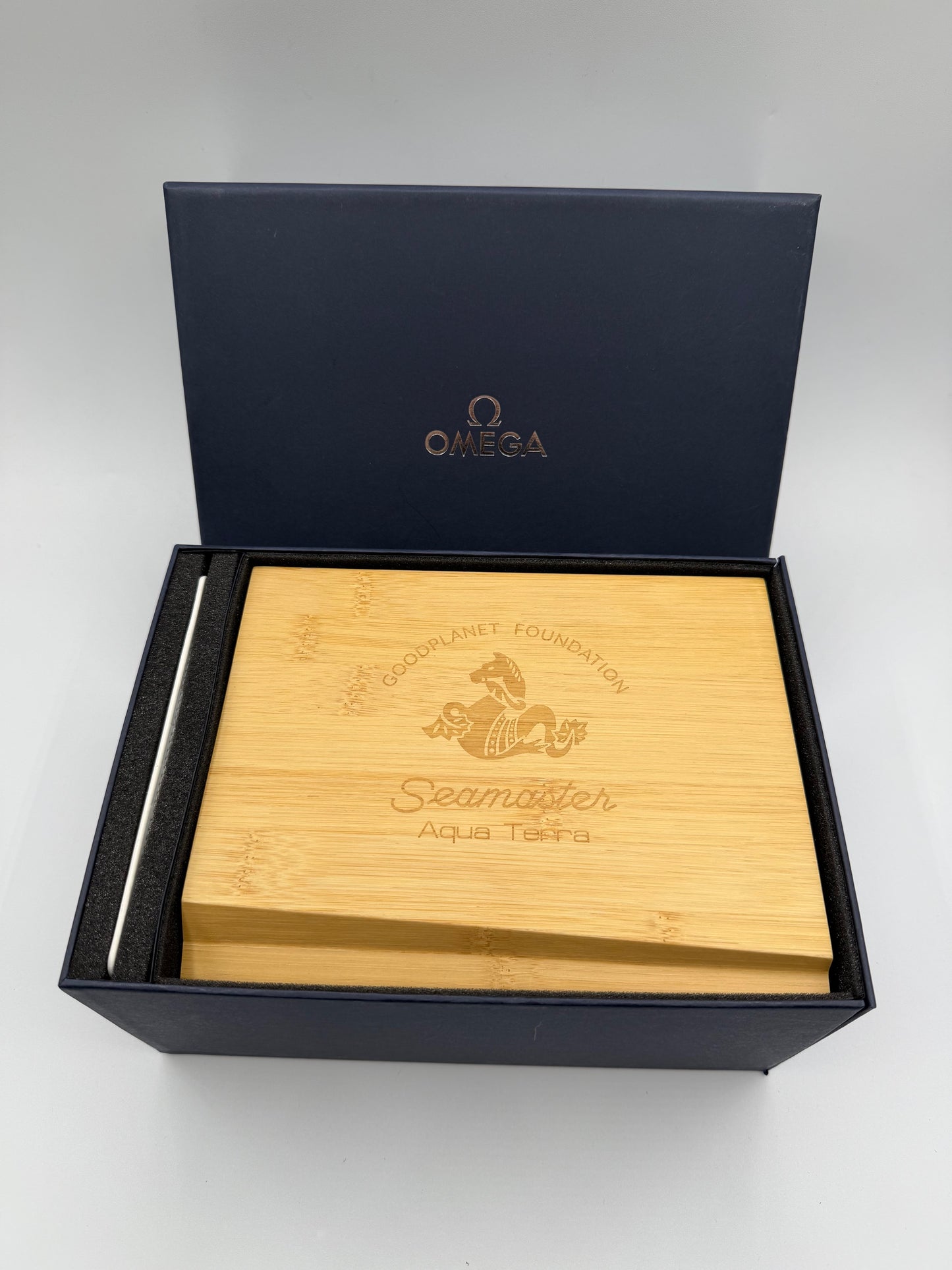 Omega Seamaster Aqua Terra scatola orologio legno wooden watch box