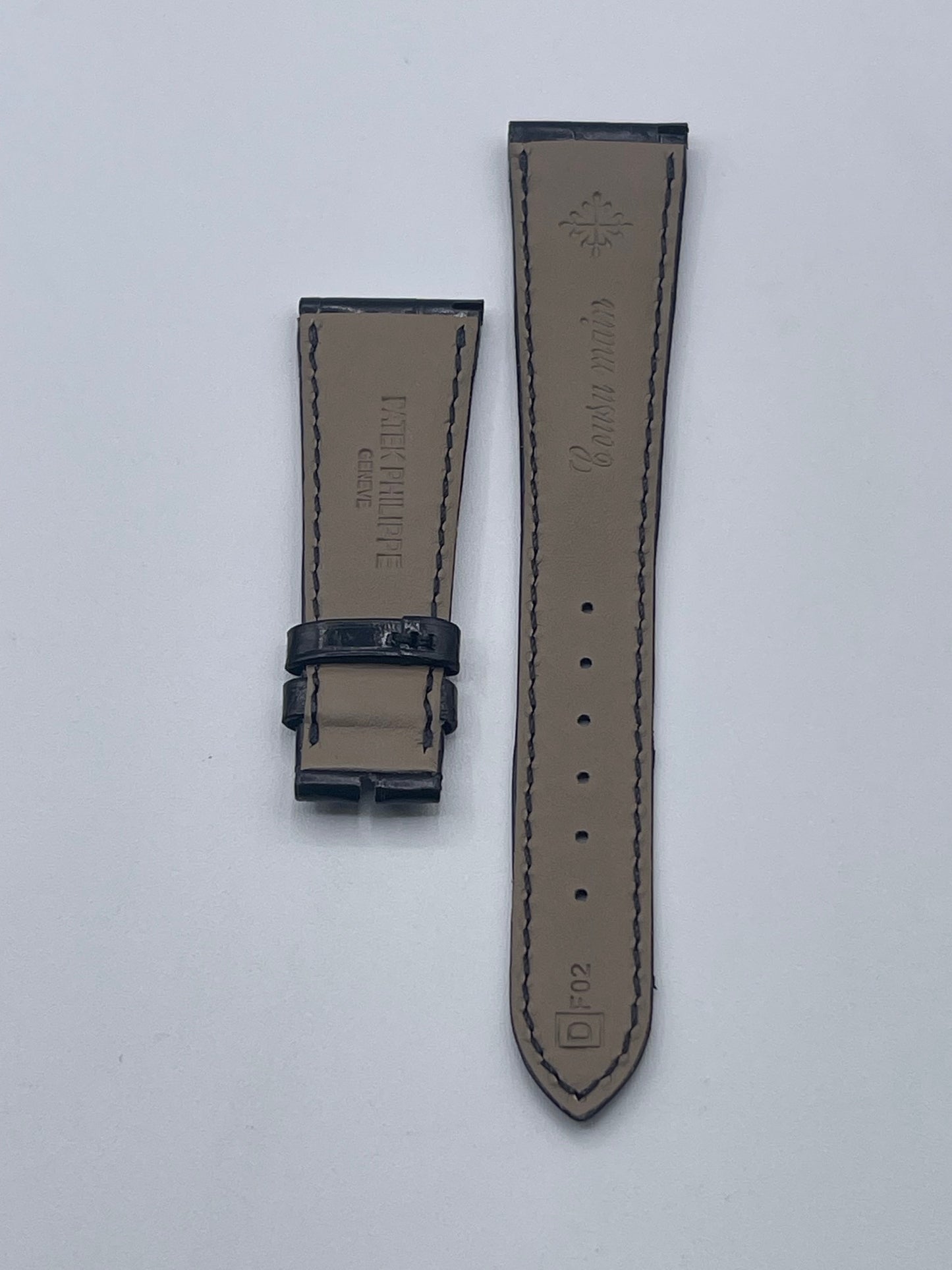 Patek Philippe cinturino pelle alligatore nero black leather strap 22/16mm