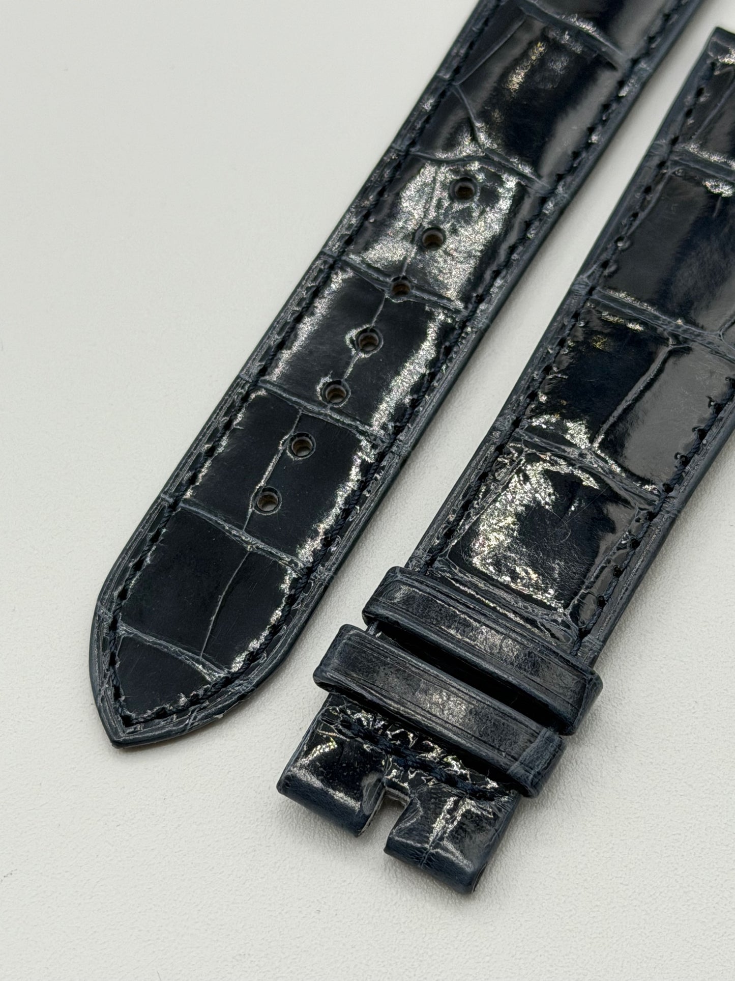 Patek Philippe cinturino alligatore blu marino navy blue alligator strap 22/18mm