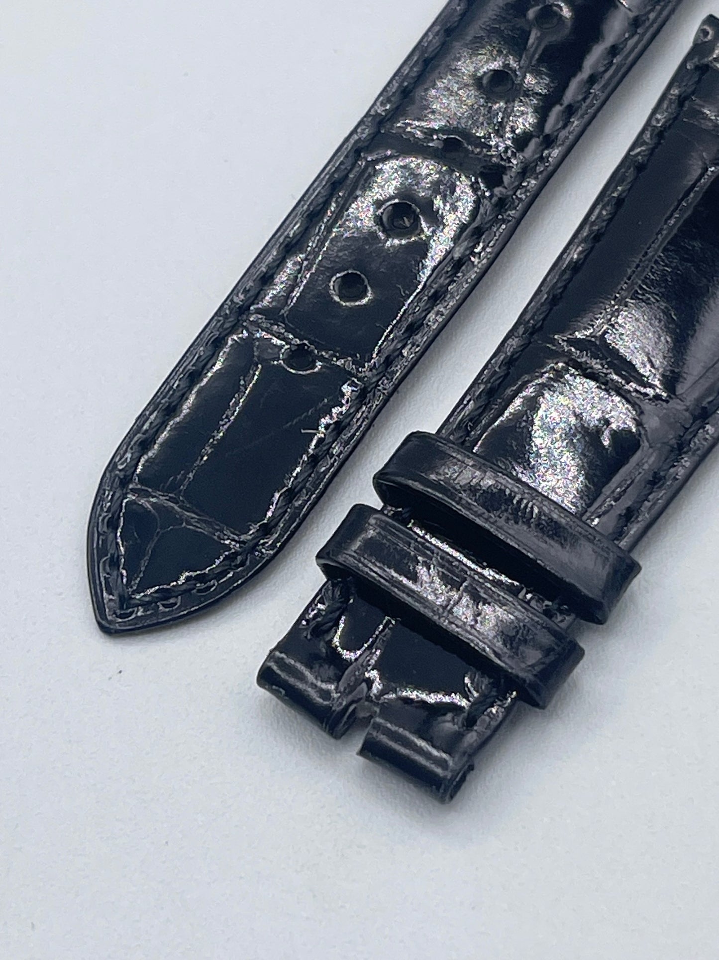 Patek Philippe cinturino pelle alligatore nero black leather strap 22/16mm