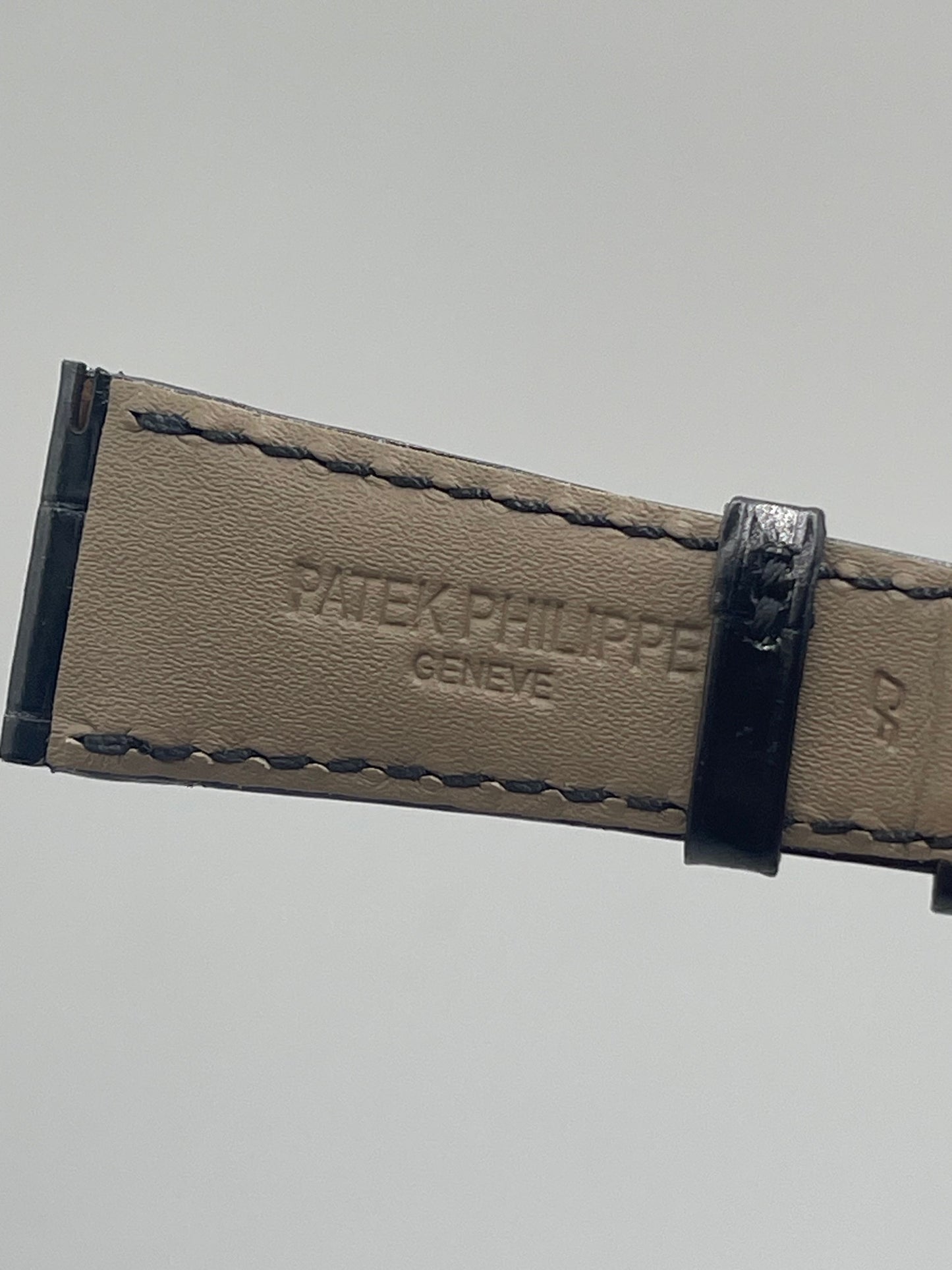 Patek Philippe cinturino pelle alligatore nero black leather strap 22/16mm