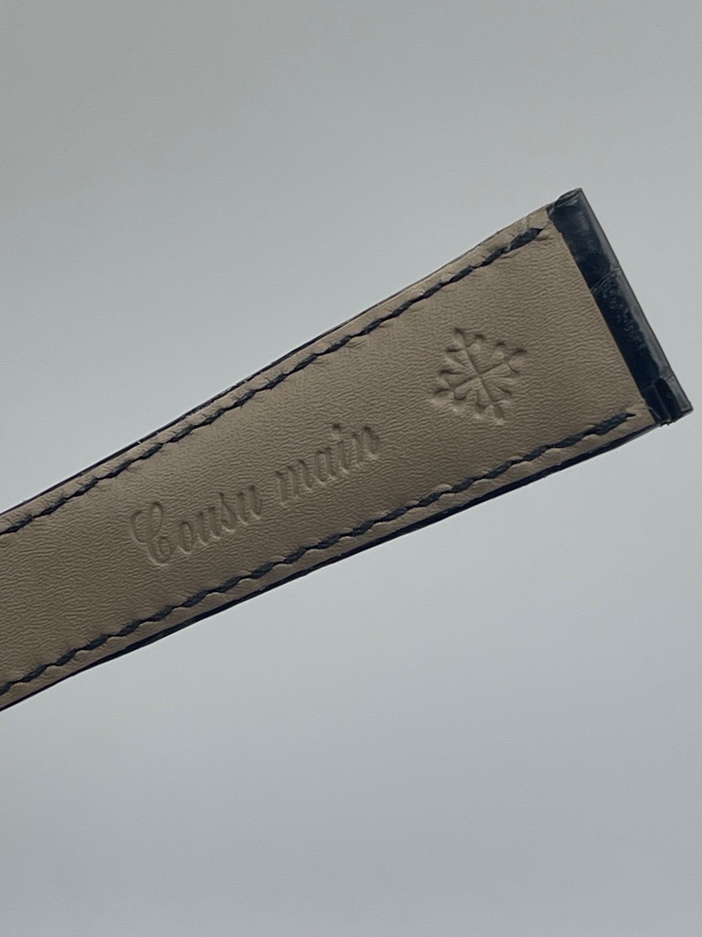 Patek Philippe cinturino pelle alligatore nero black leather strap 22/16mm