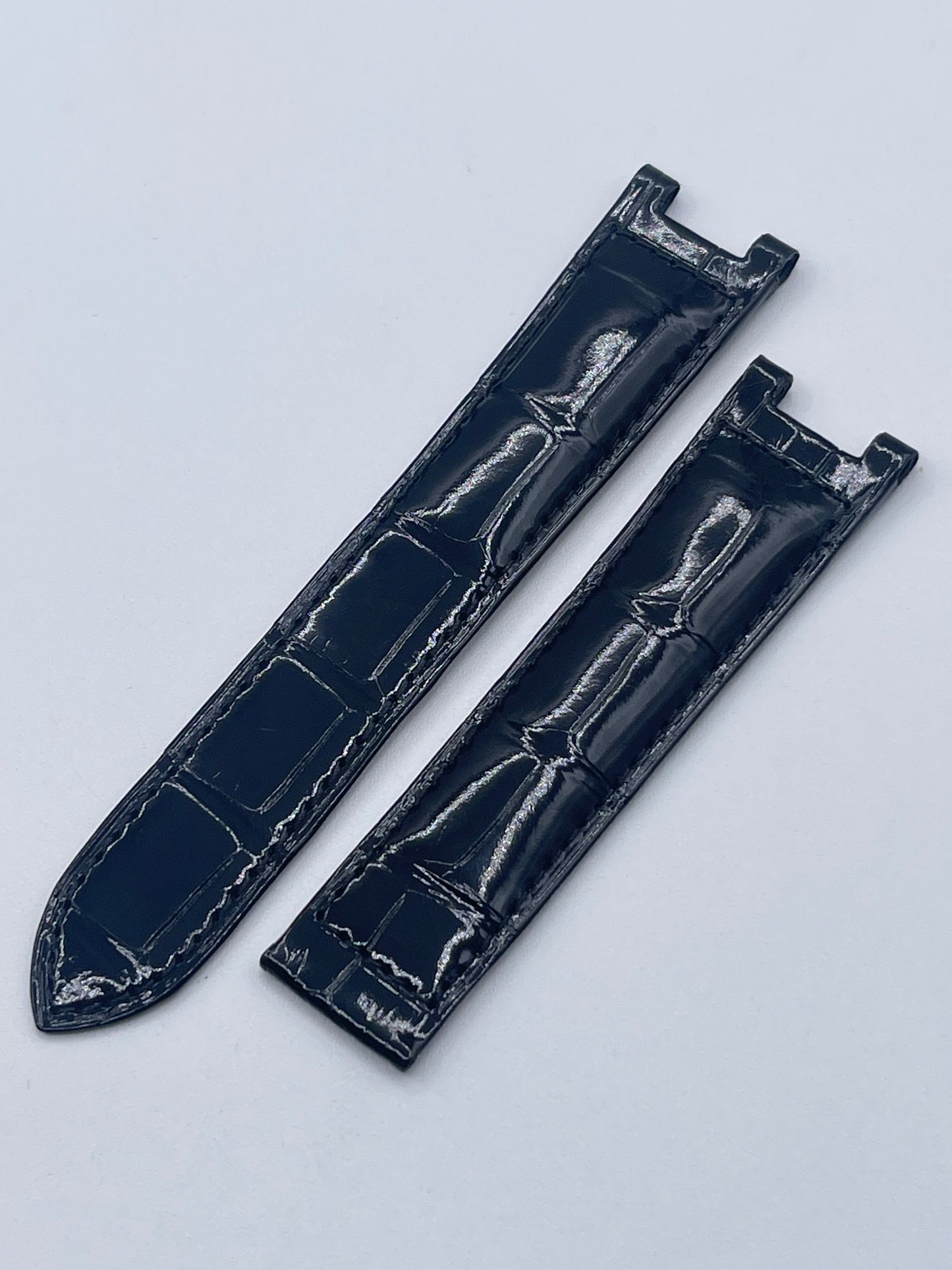 Cartier Pasha 38 cinturino orologio pelle alligatore nero black KD22I037 20/18mm