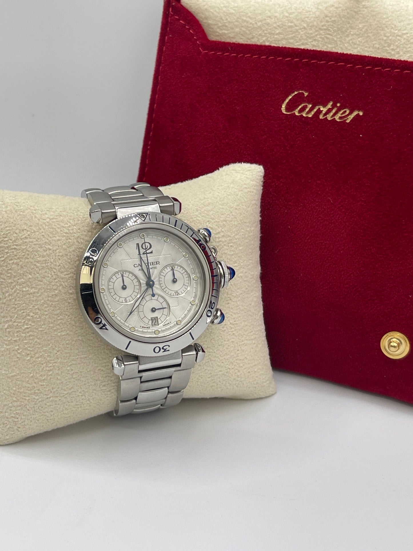Cartier Pasha Chronograph Seatimer 38mm acciaio steel ref W31030H3 2113