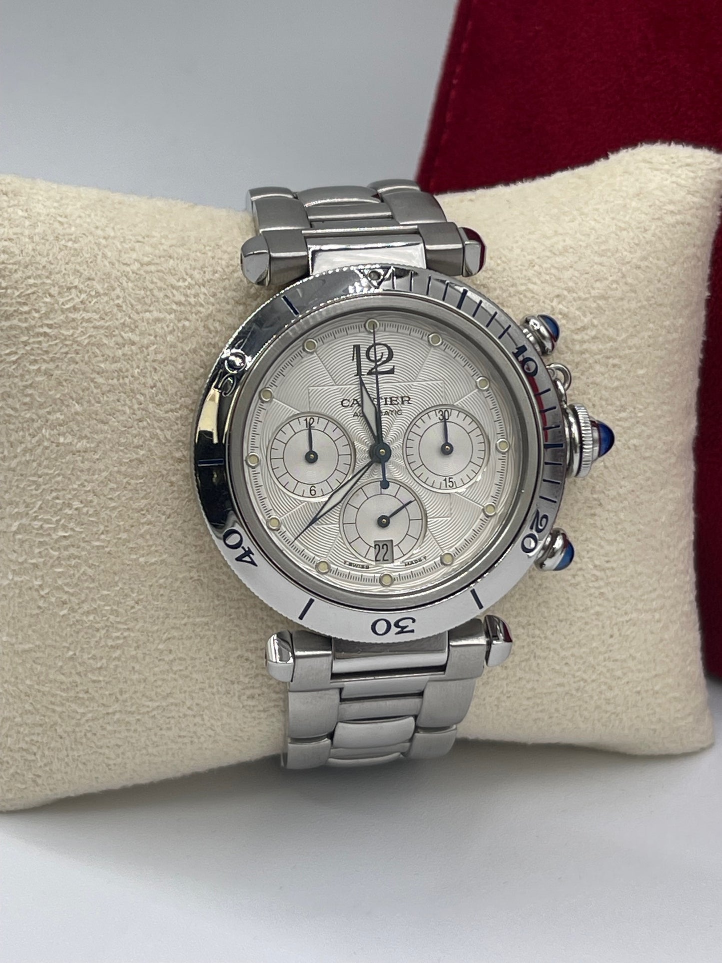 Cartier Pasha Chronograph Seatimer 38mm acciaio steel ref W31030H3 2113